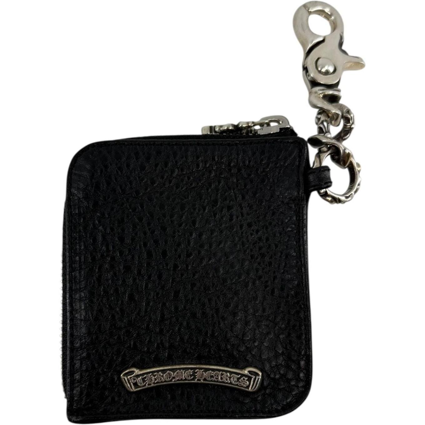 Chrome Hearts Leather Tiny Zip Cemetery Cross Patch Wallet