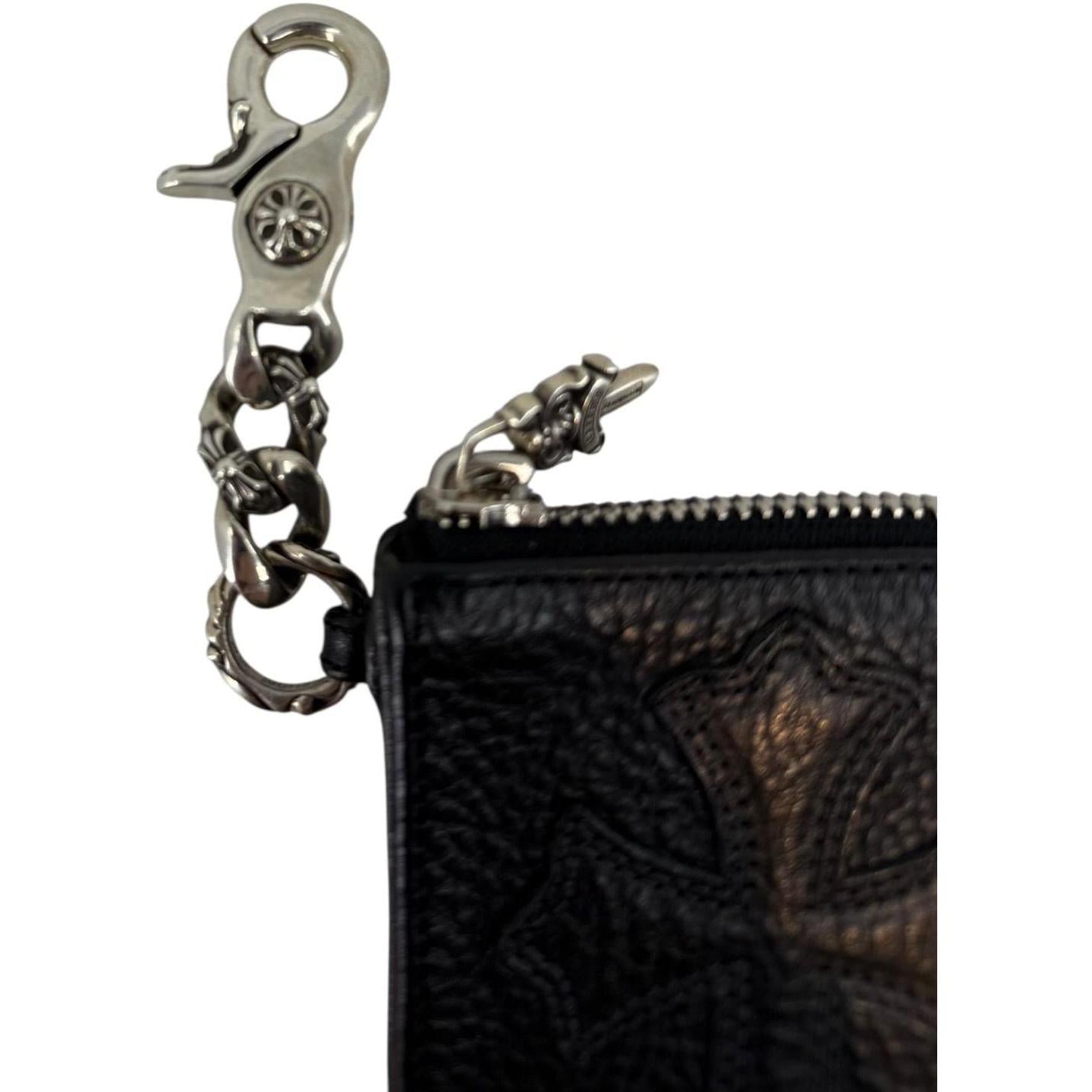 Chrome Hearts Leather Tiny Zip Cemetery Cross Patch Wallet