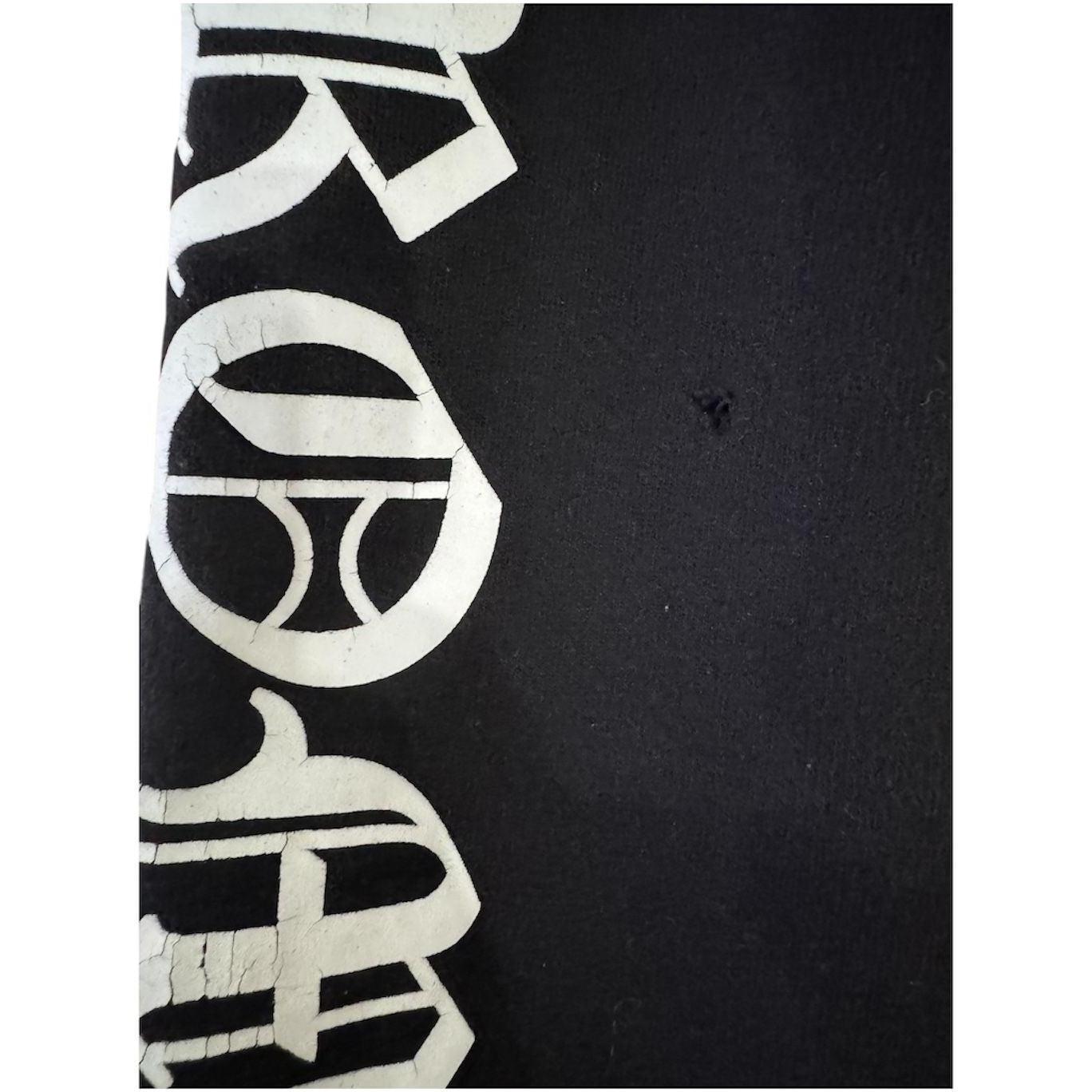 Chrome Hearts Letters Sleeve Fleece Zip Up Hoodie Black/White - Used