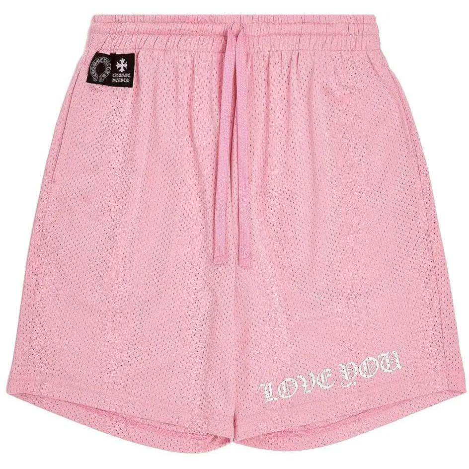 Chrome Hearts Love You Mesh Varsity Shorts Pink