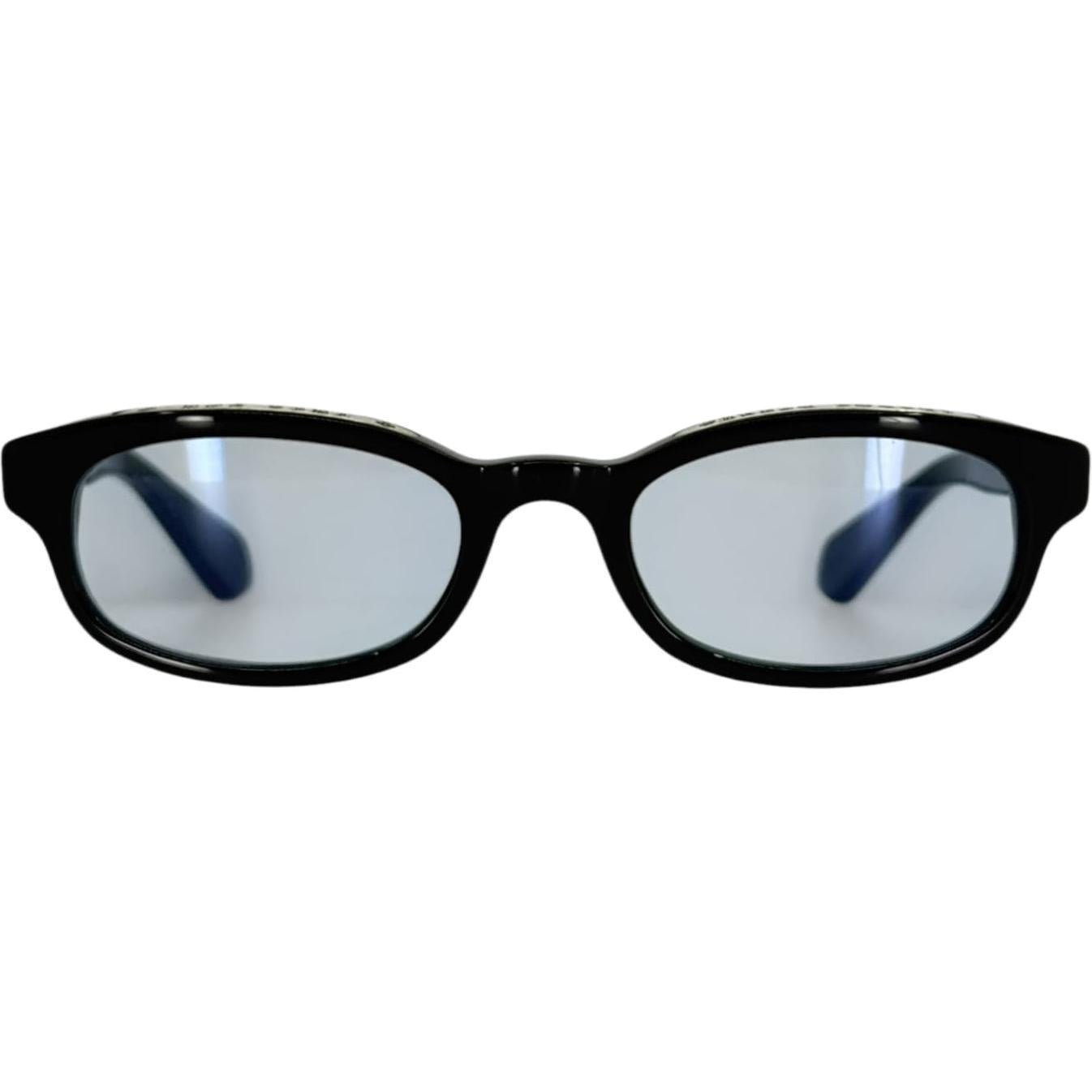 Chrome Hearts Lowrider Glasses Black Glossy Blue Tint