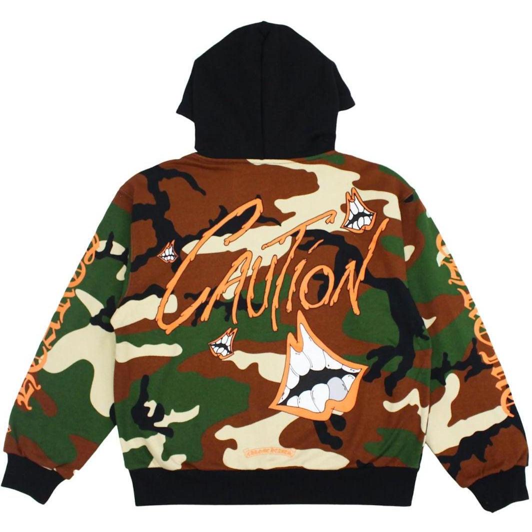 Chrome Hearts Matty Boy Caution Thermal Zip Up Hoodie Camo - Like New