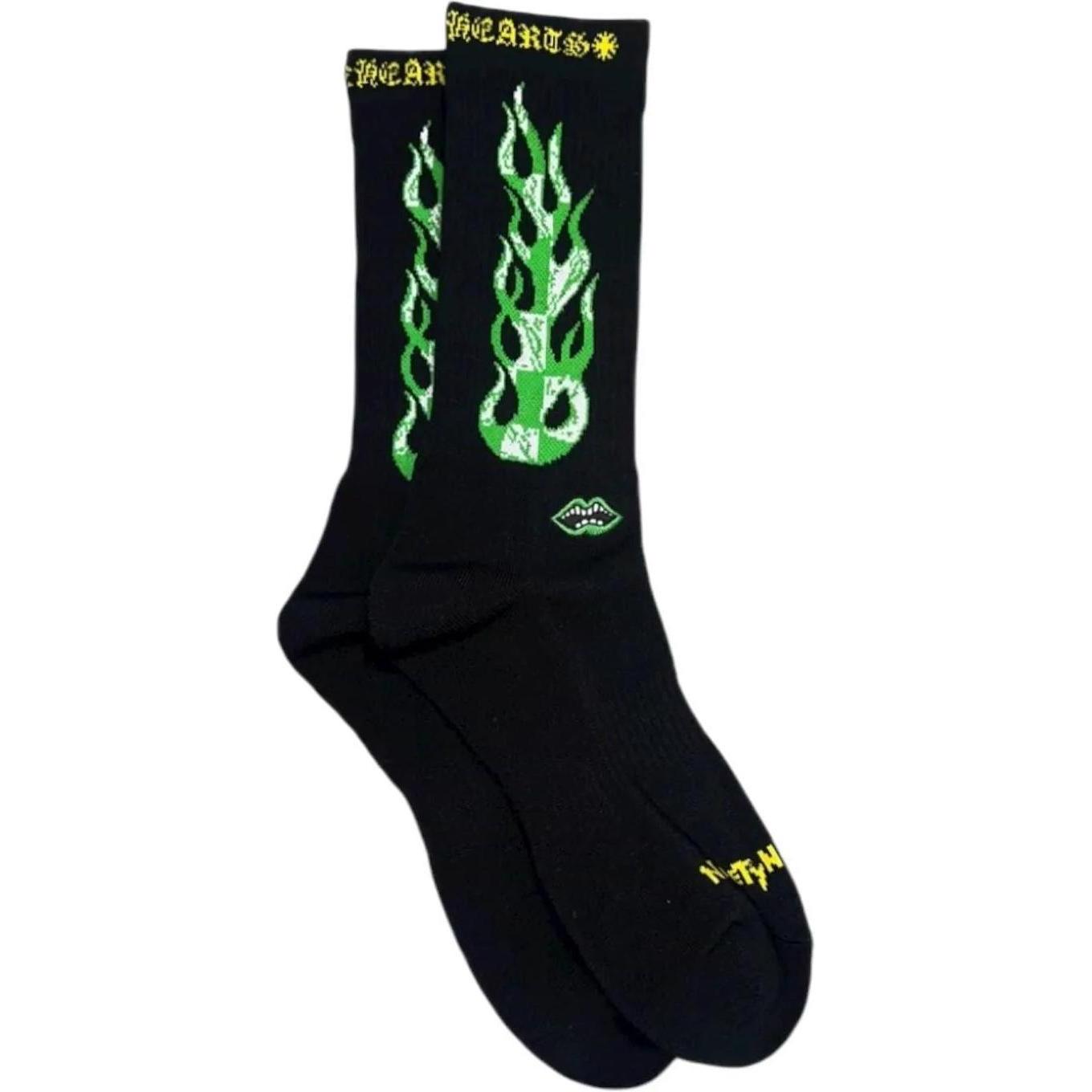 Chrome Hearts Matty Boy Flame Socks Black/Green