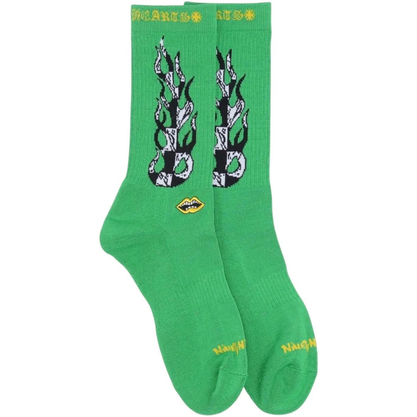 Chrome Hearts Matty Boy Flame Socks Green/Green