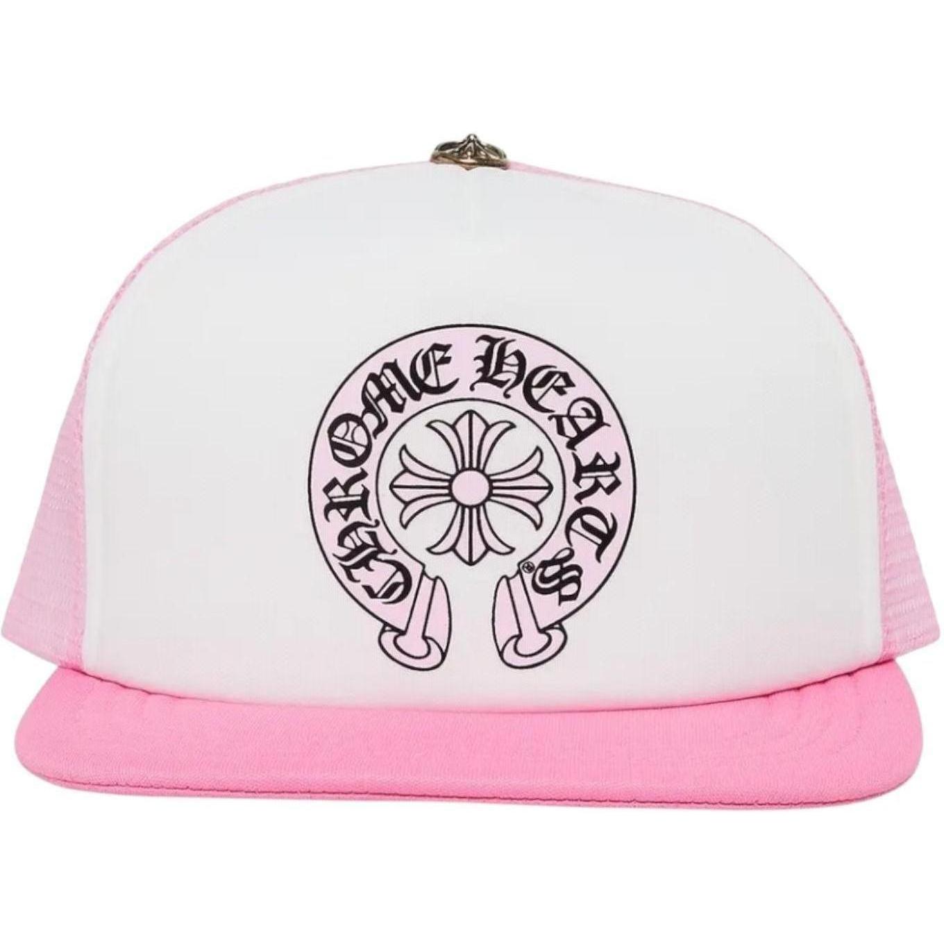 Chrome Hearts Matty Boy Sex Records Horse Shoe Trucker Hat Pink/White