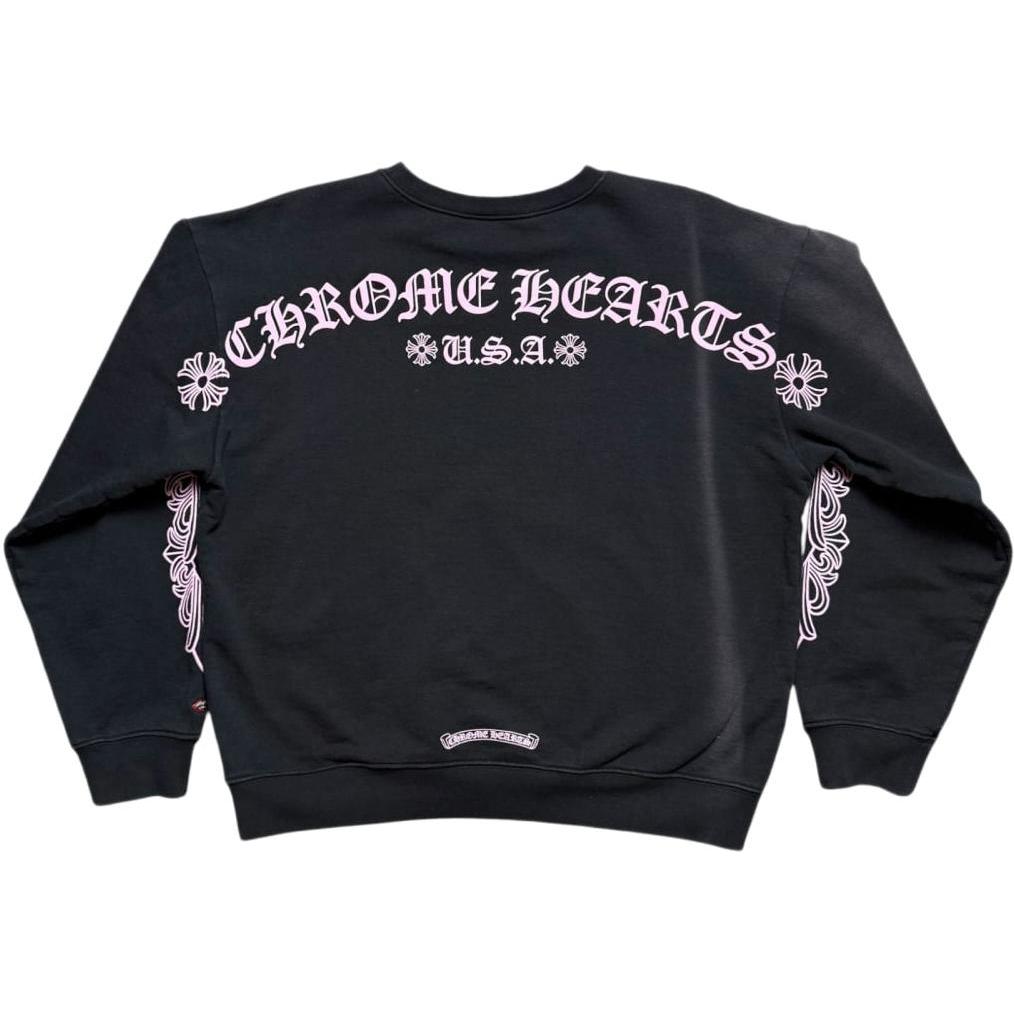 Chrome Hearts Matty Boy Shoulder Logo Crewneck Black/Pink