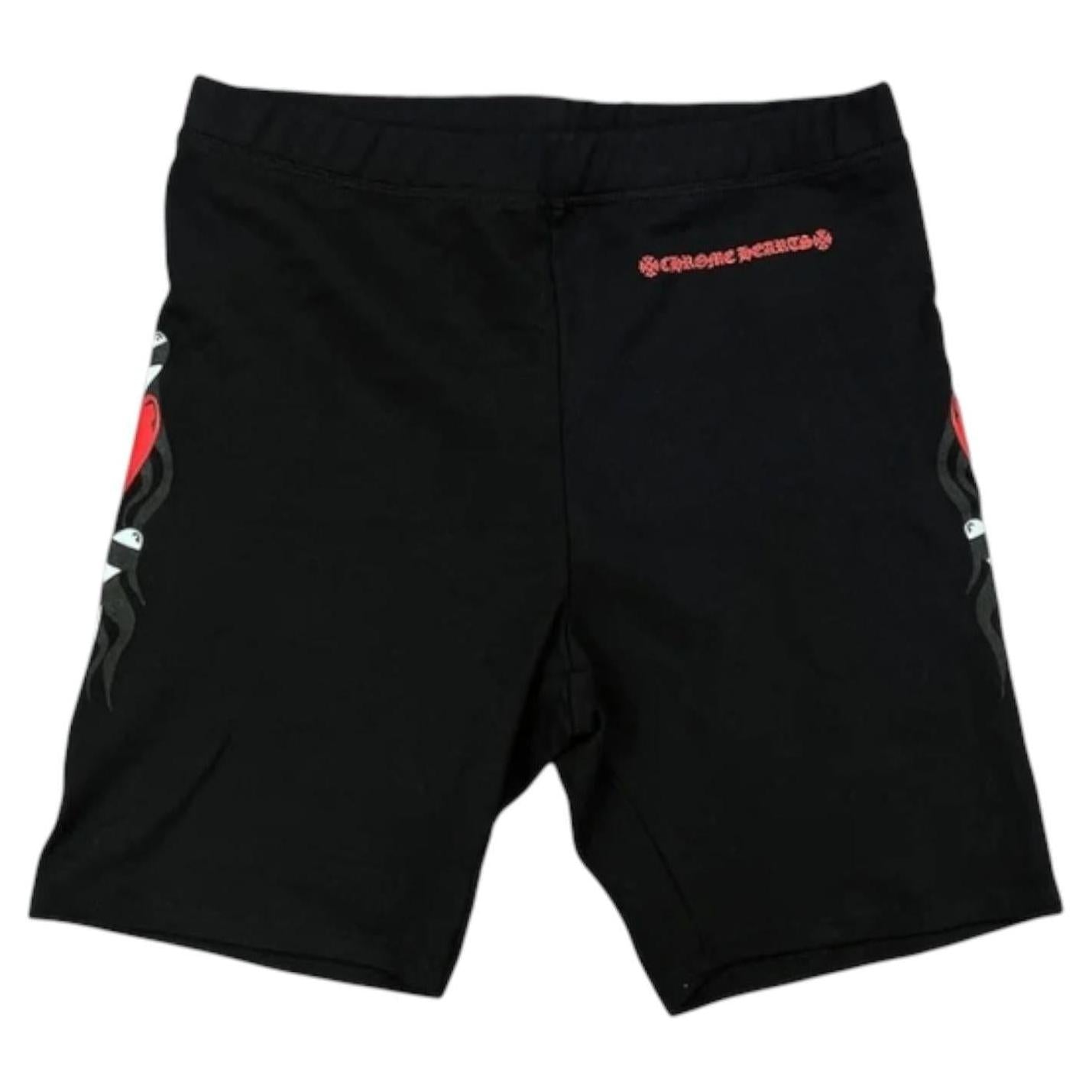 ★Chrome Hearts★Matty Boy Sick Heart Bike SHorts Chrome Hearts Matty Boy Sick Heart Biking Shorts Black