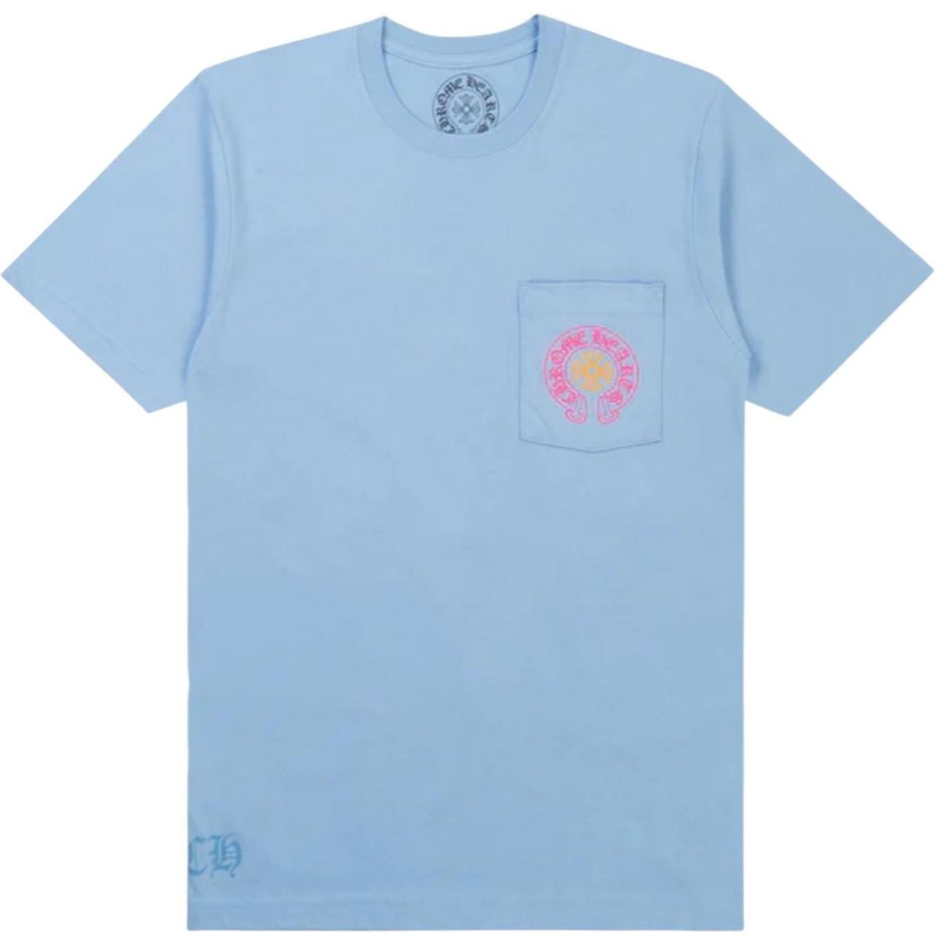 Chrome Hearts Miami Art Basel Horseshoe Logo T-Shirt Blue