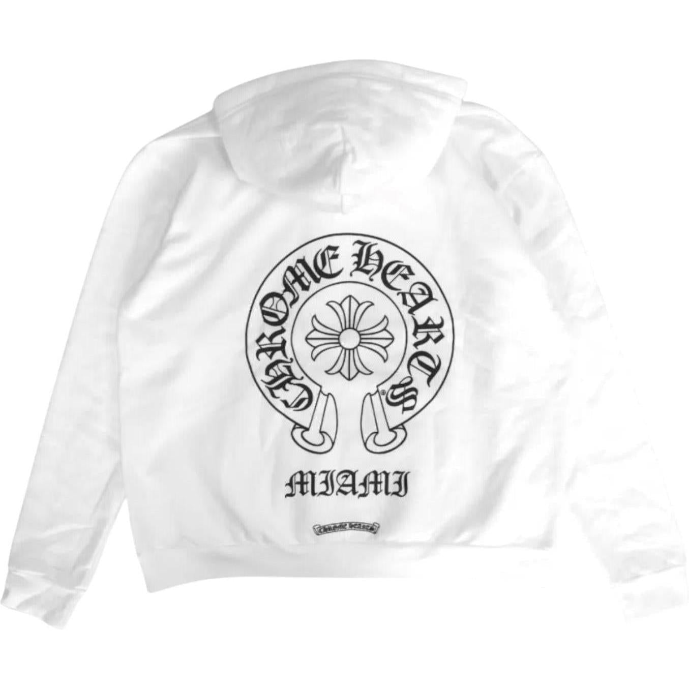 Chrome Hearts Miami Exclusive Horseshoe Hoodie White