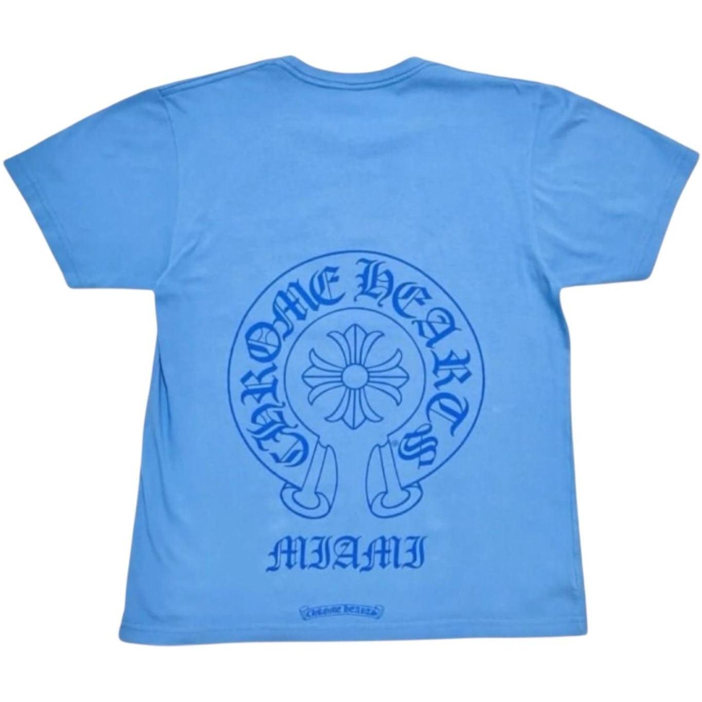 Chrome Hearts Miami Horseshoe Logo T-Shirt Blue