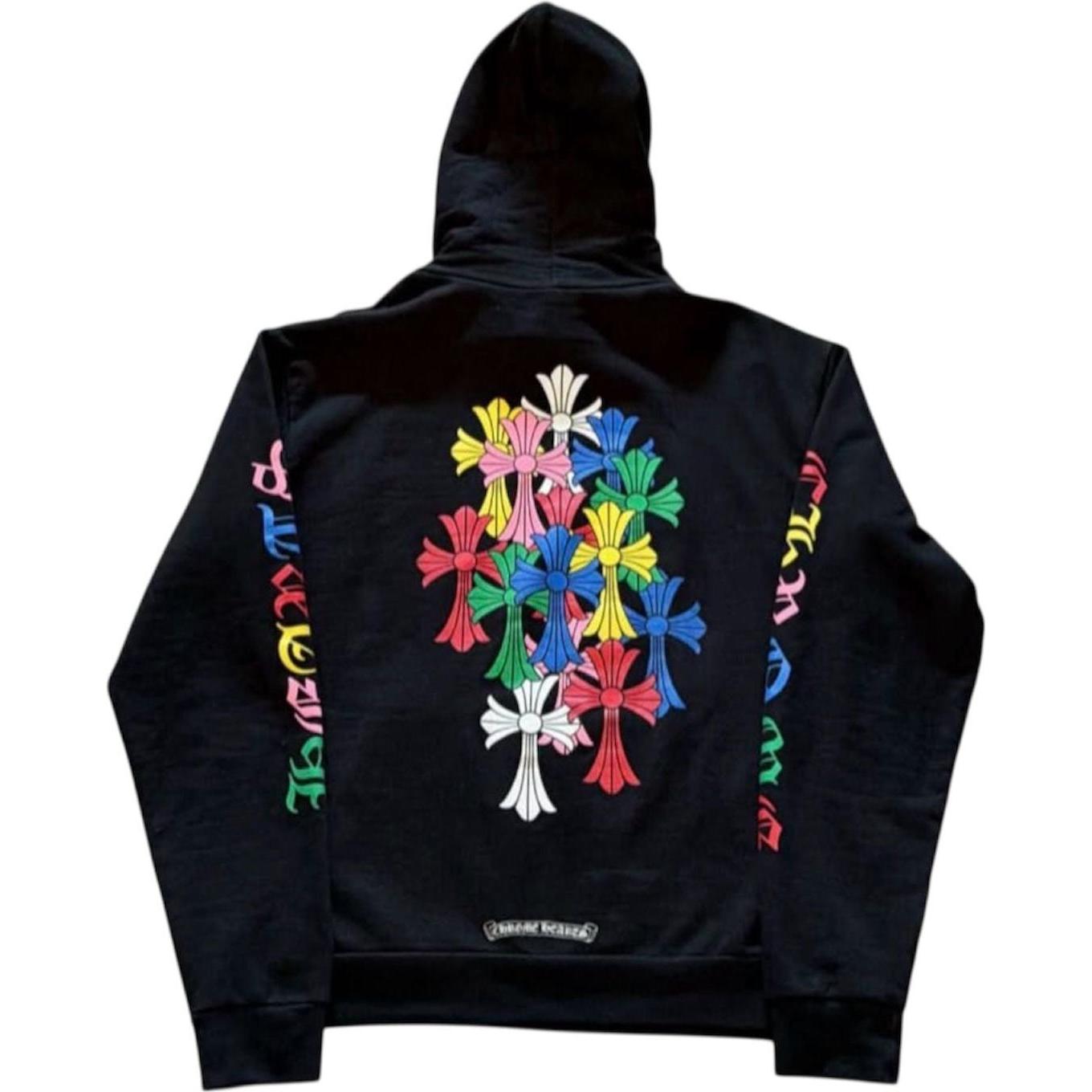 Chrome Hearts Multi Color Cross Cemetery Hoodie Black - Like New