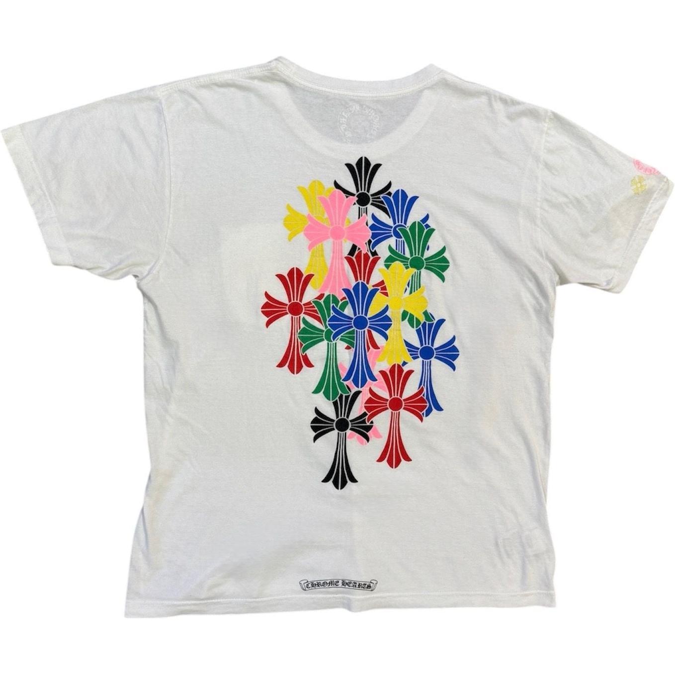 Chrome Hearts Multi Color Cross Cemetery T-shirt White - Lightly Used