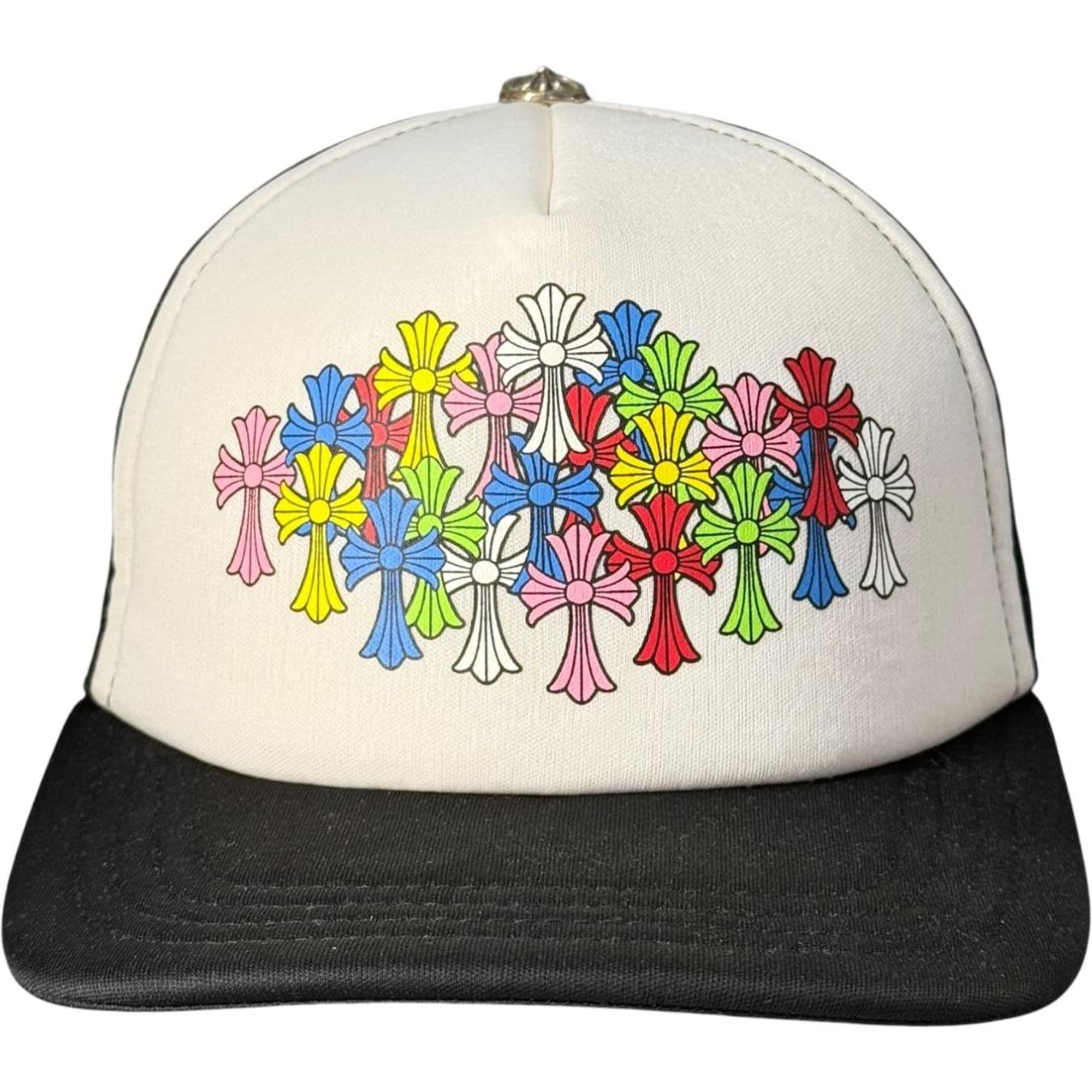 Chrome Hearts Multi Color Crosses Trucker Hat Black/White