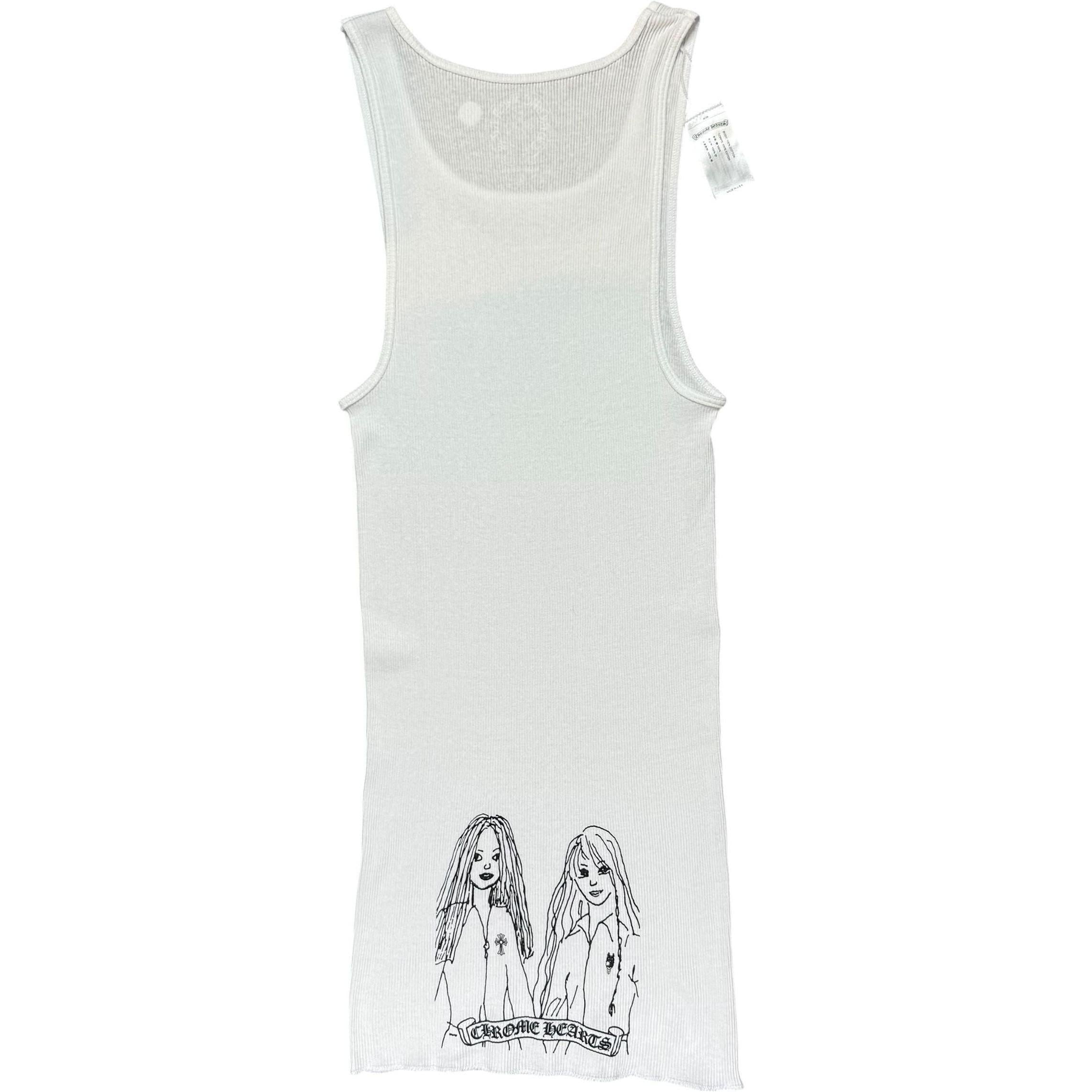 Chrome Hearts Neck Letter Two Girls Rib Tank Top