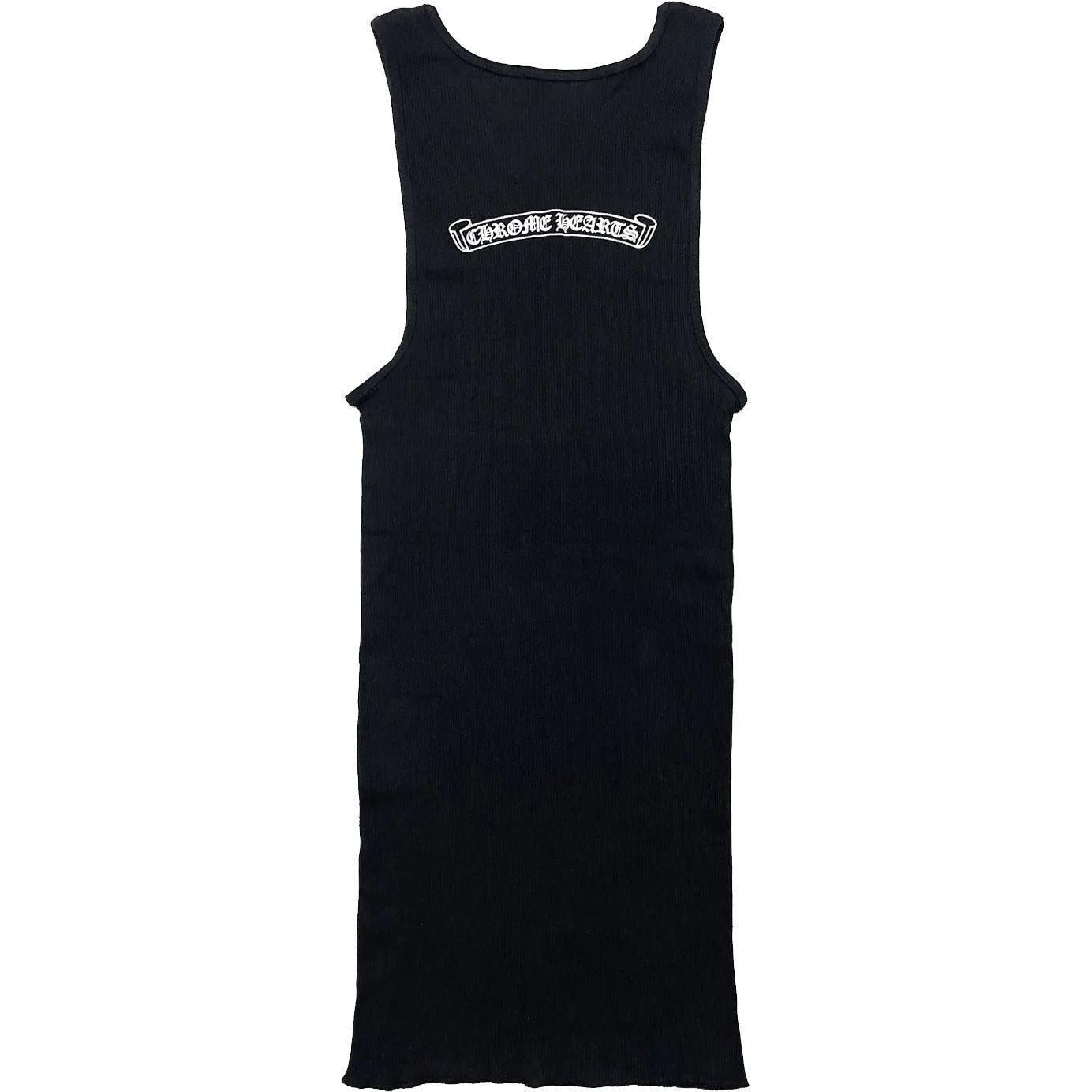 chrome hearts dress tank Chrome Hearts Neck Logo Scroll Tank Top Black