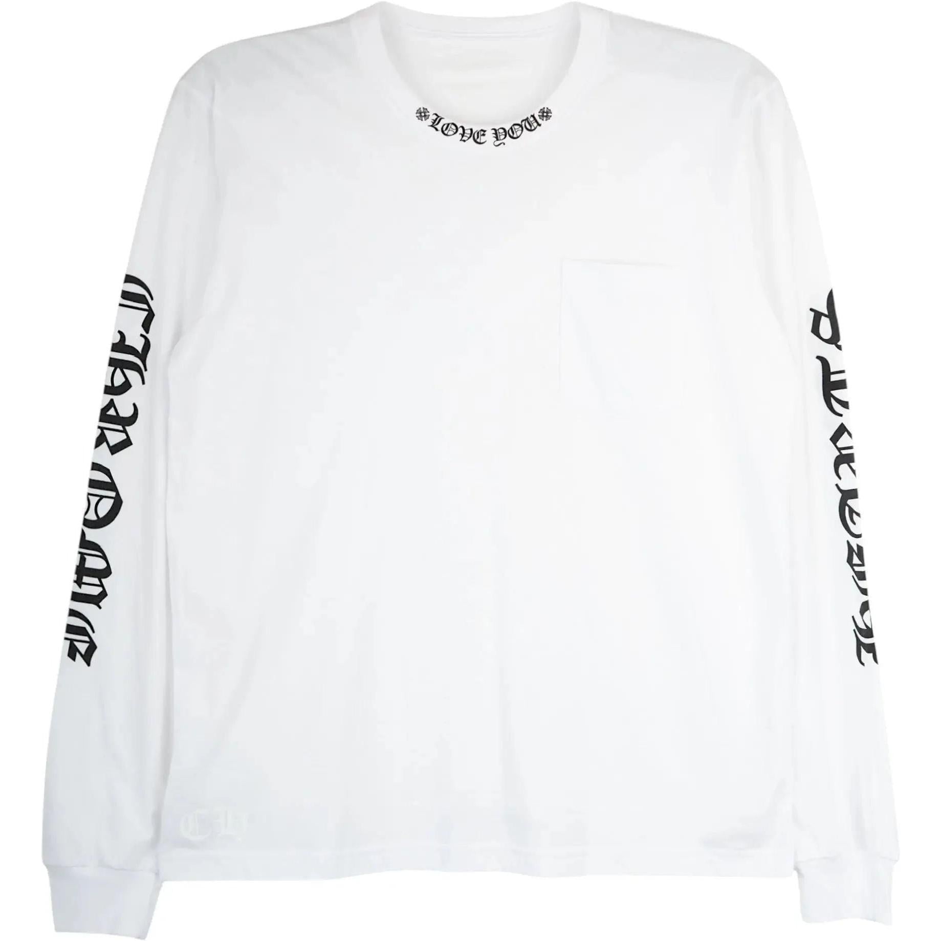 Chrome Hearts Neck Love You Logo L/S T-Shirt White Black