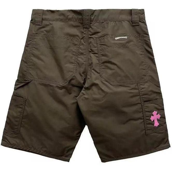 Chrome Hearts Nylon Double Knee Leather Carpenter Shorts Brown Pink Patch
