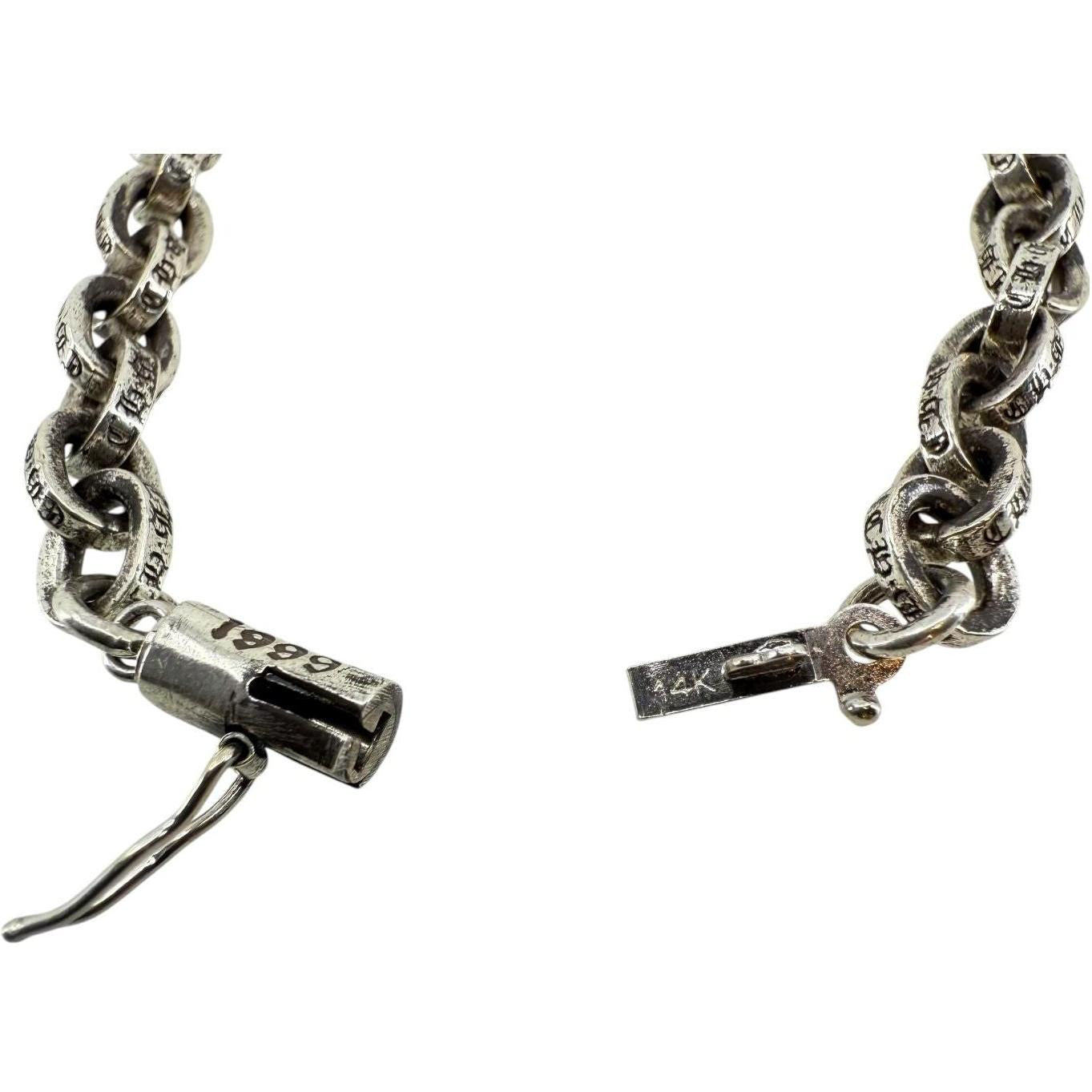 Chrome Hearts Paper Chain Silver Bracelet - 8 Inches