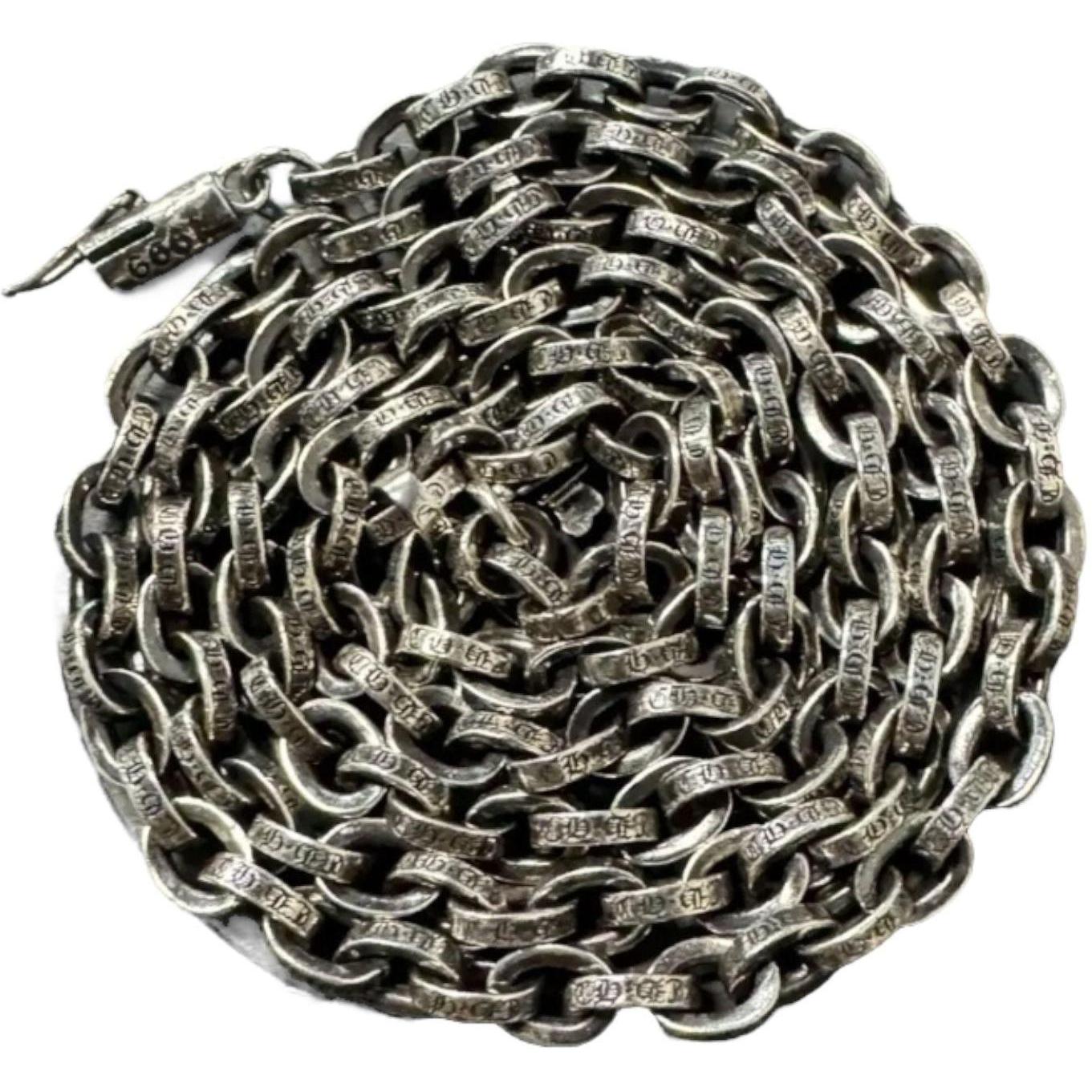 Chrome Hearts Paper Chain Silver Necklace - 24 Inches
