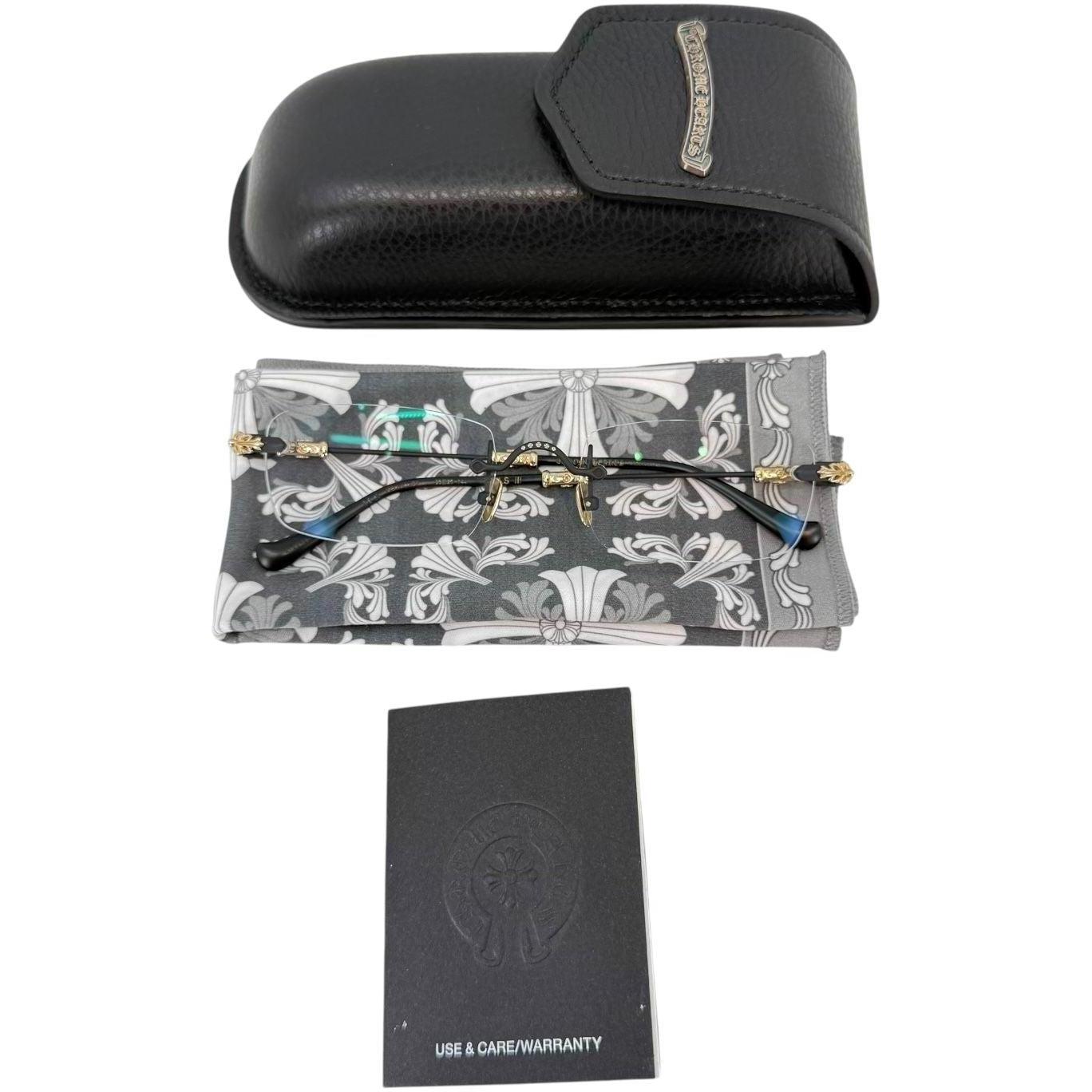 Chrome Hearts Pills III Black/18k Gold Plated Glasses