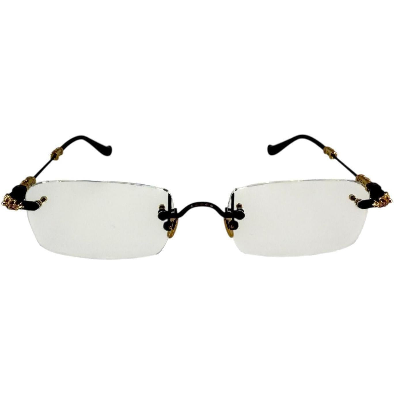 Chrome Hearts Pills III Black/18k Gold Plated Glasses