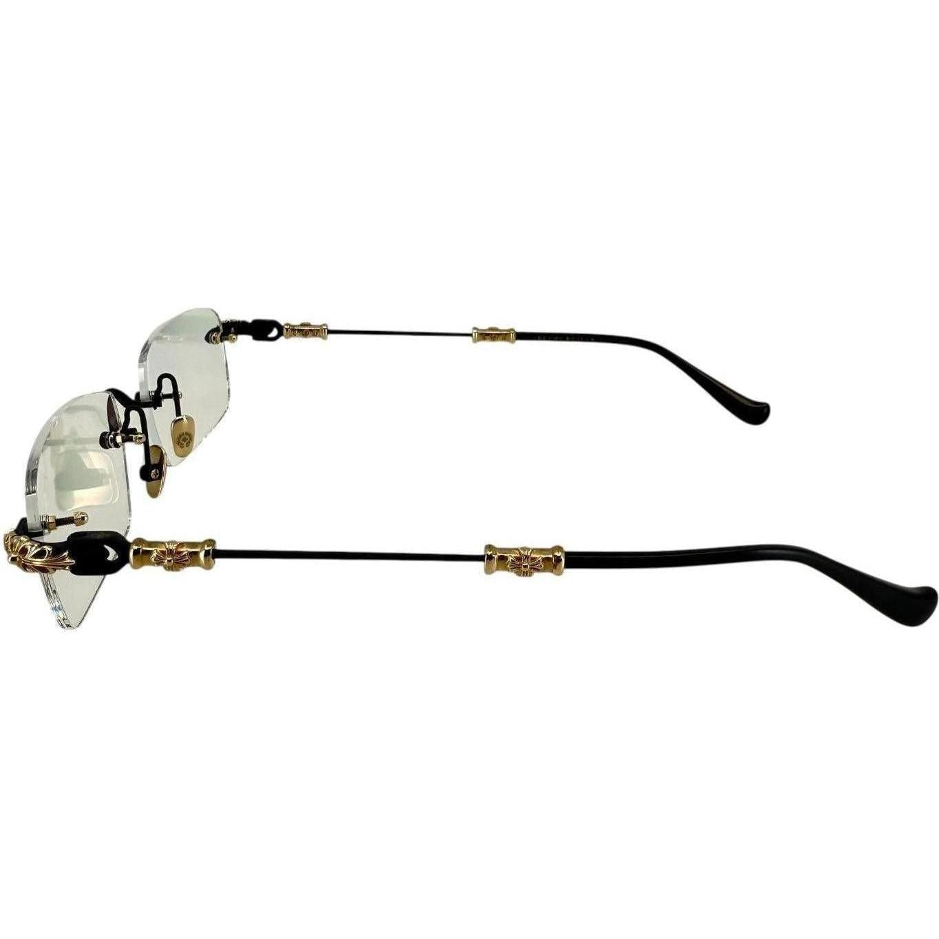 Chrome Hearts Pills III Black/18k Gold Plated Glasses