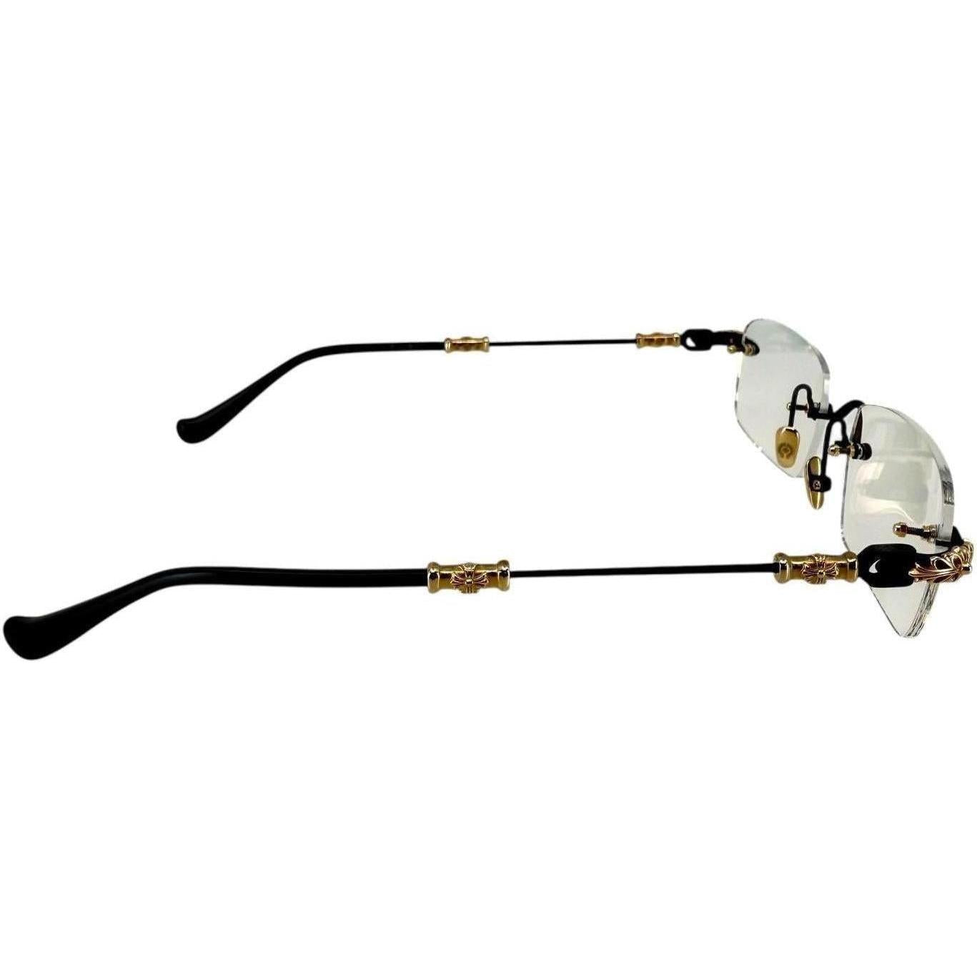 Chrome Hearts Pills III Black/18k Gold Plated Glasses