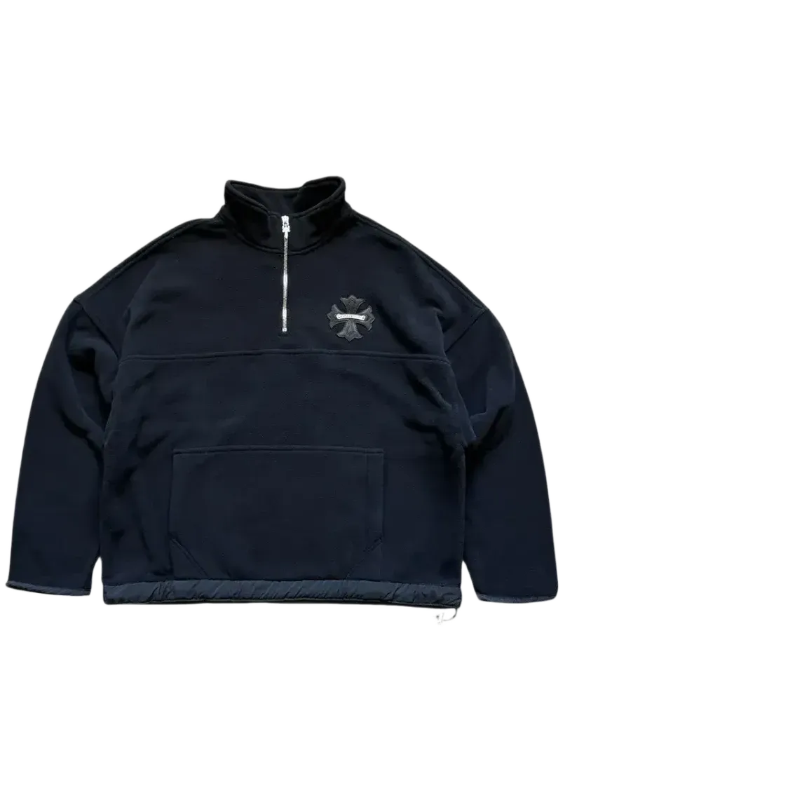Chrome Hearts Plus Leather Patch Fleece Quarter Zip