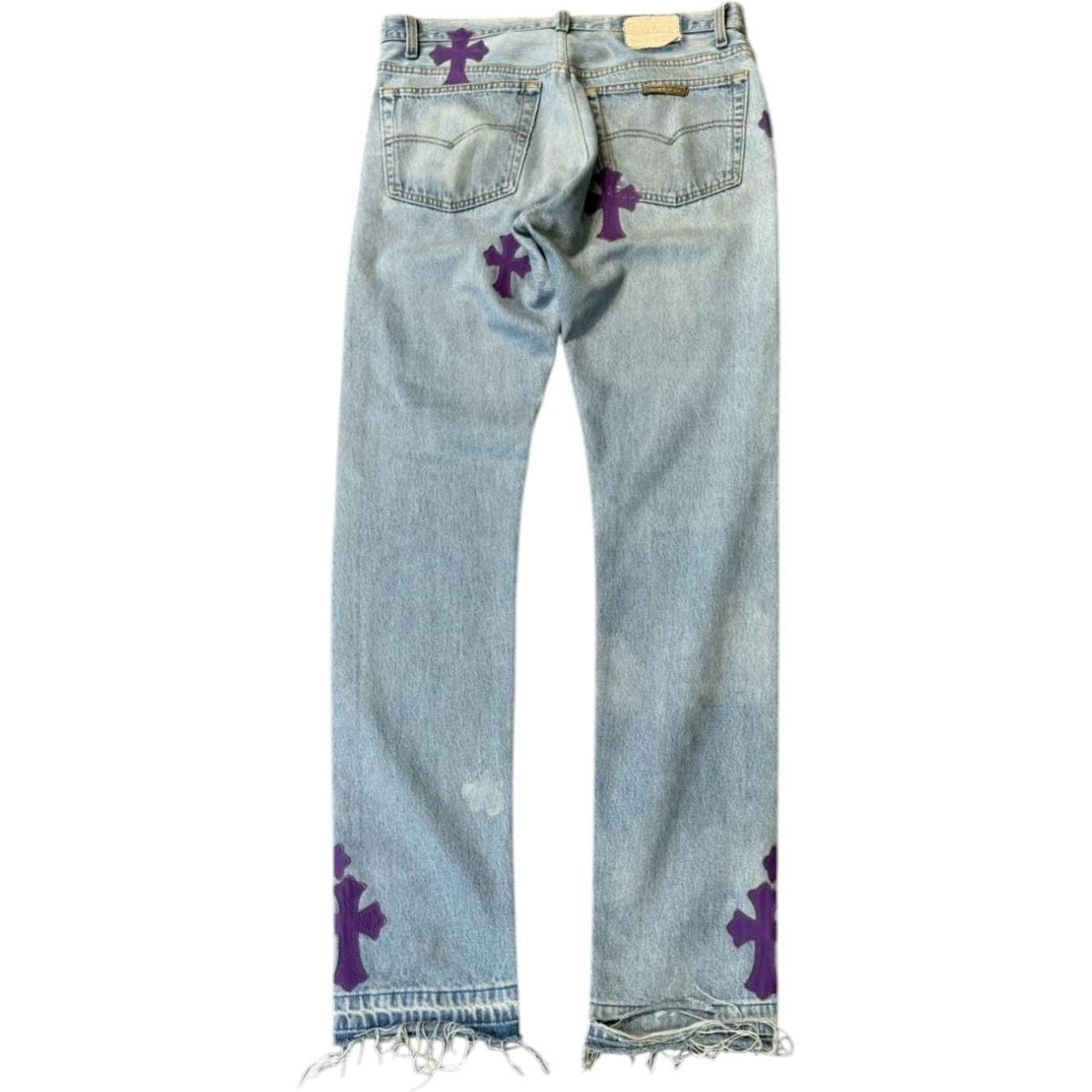 Chrome Hearts Purple Cross Patch Blue Levi’s Denim Jeans