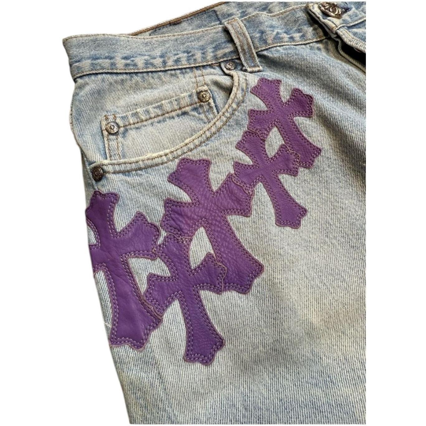 Chrome Hearts Purple Cross Patch Blue Levi’s Denim Jeans