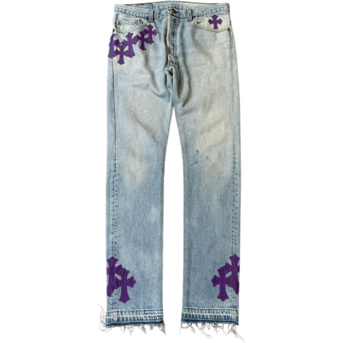 Chrome Hearts Purple Cross Patch Blue Levi’s Denim Jeans