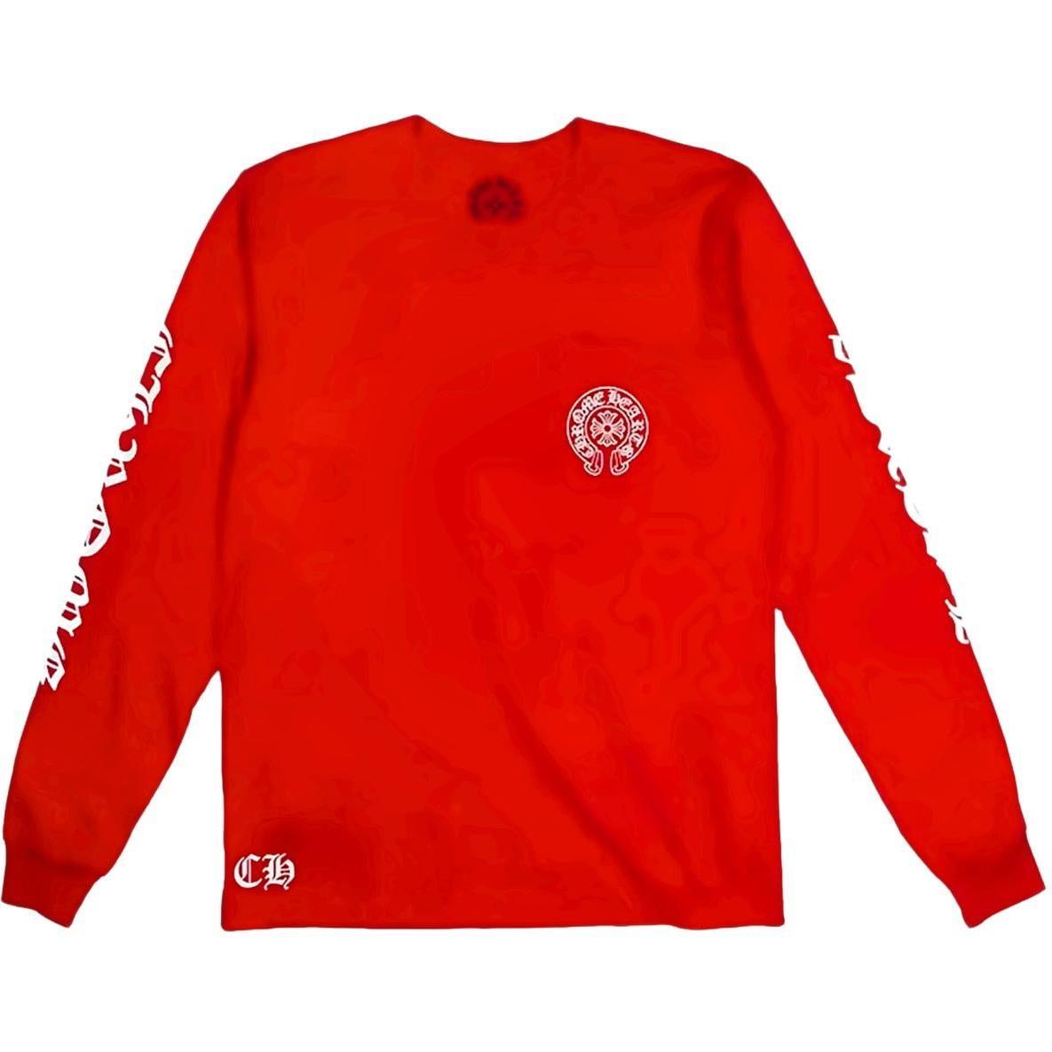 Chrome Hearts Scroll Label Long Sleeve Red