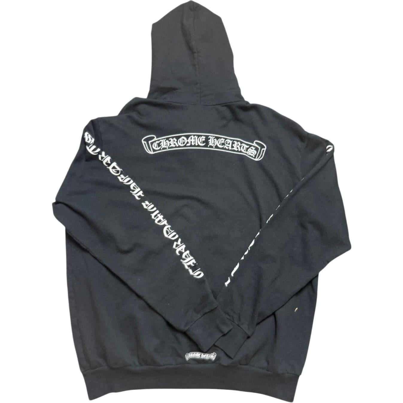 Chrome Hearts Scroll Logo FU Zip Up Hoodie Black - Like New