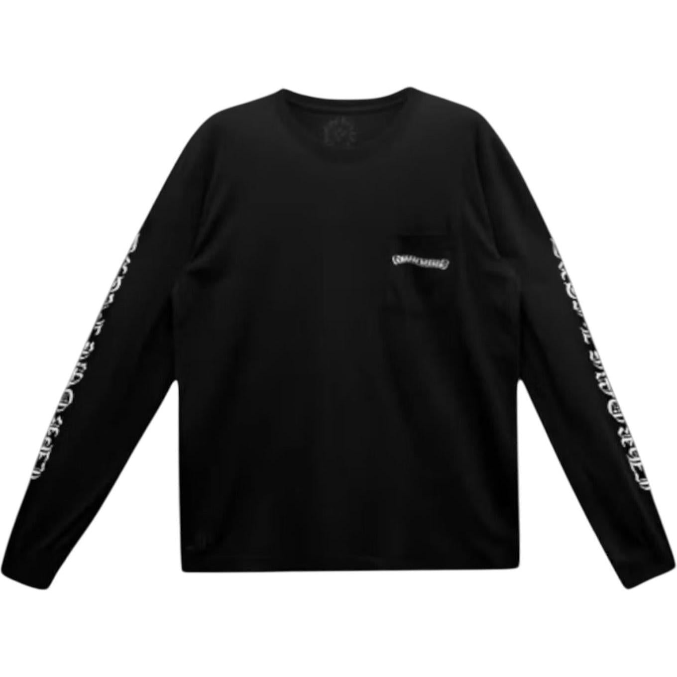 Chrome Hearts Scroll Logo L/S Pocket T-shirt Black