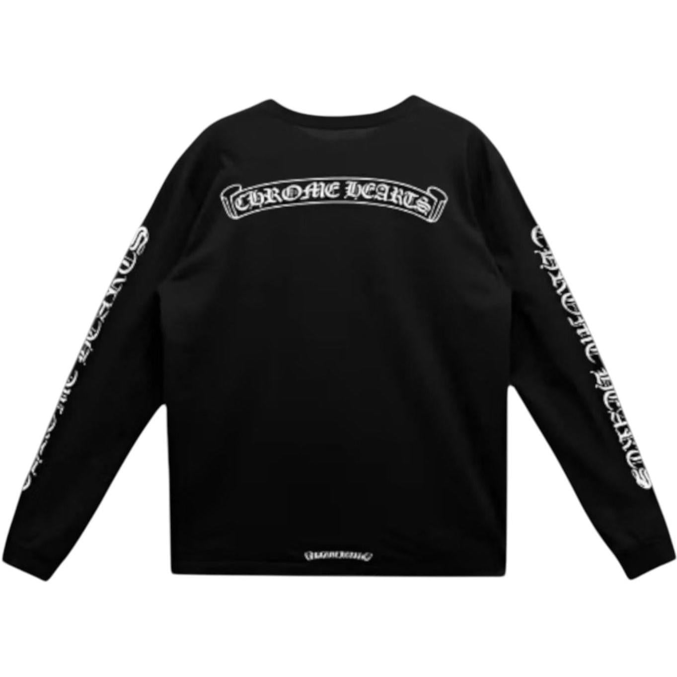 Chrome Hearts Scroll Logo L/S Pocket T-shirt Black