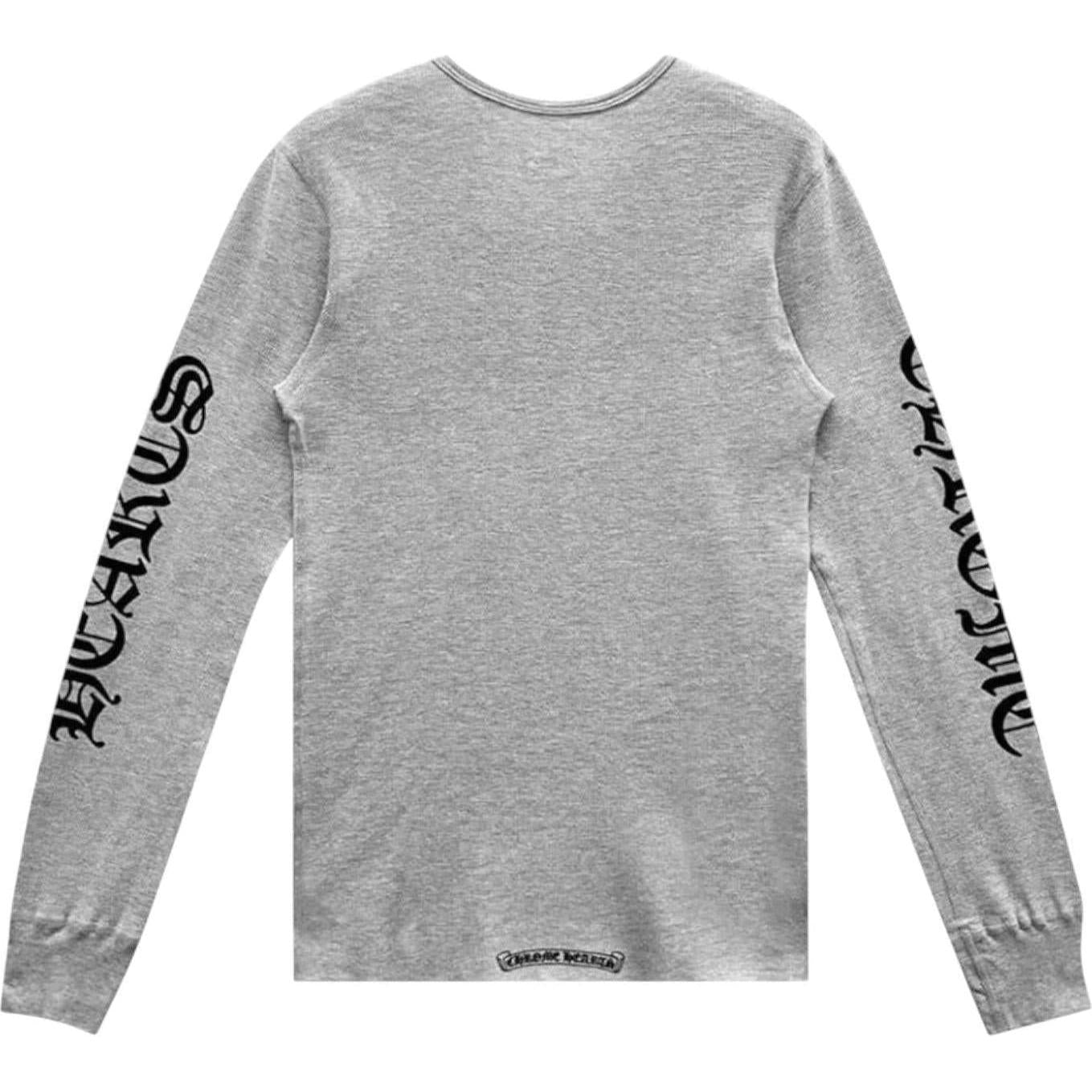 Chrome Hearts Scroll Logo Long-Sleeve Thermal T-Shirt Grey