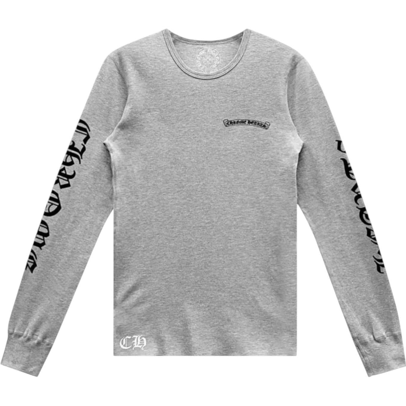 Chrome Hearts Scroll Logo Long-Sleeve Thermal T-Shirt Grey