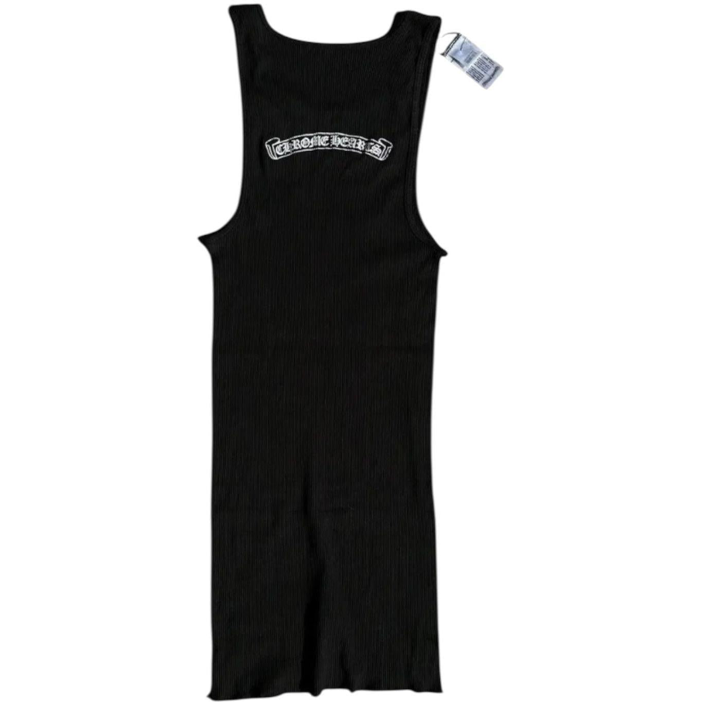 Chrome Hearts Scroll Logo Rib Tank Black