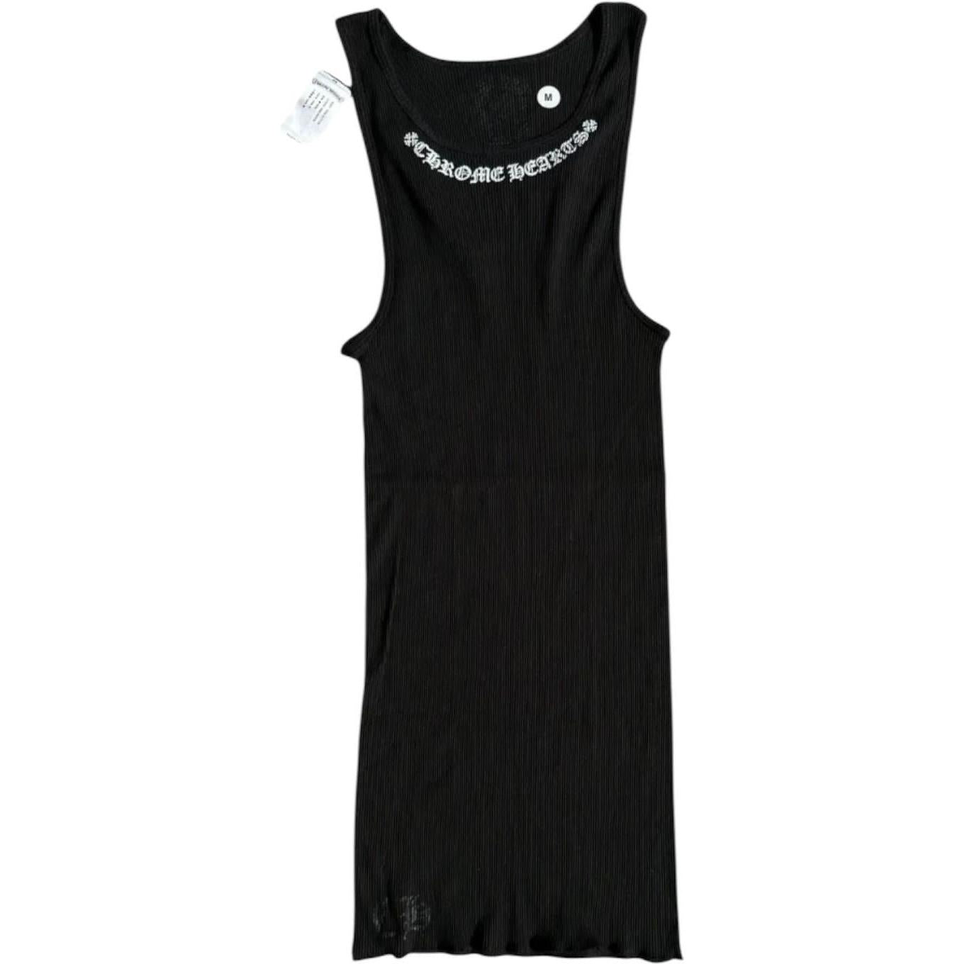 Chrome Hearts Scroll Logo Rib Tank Black