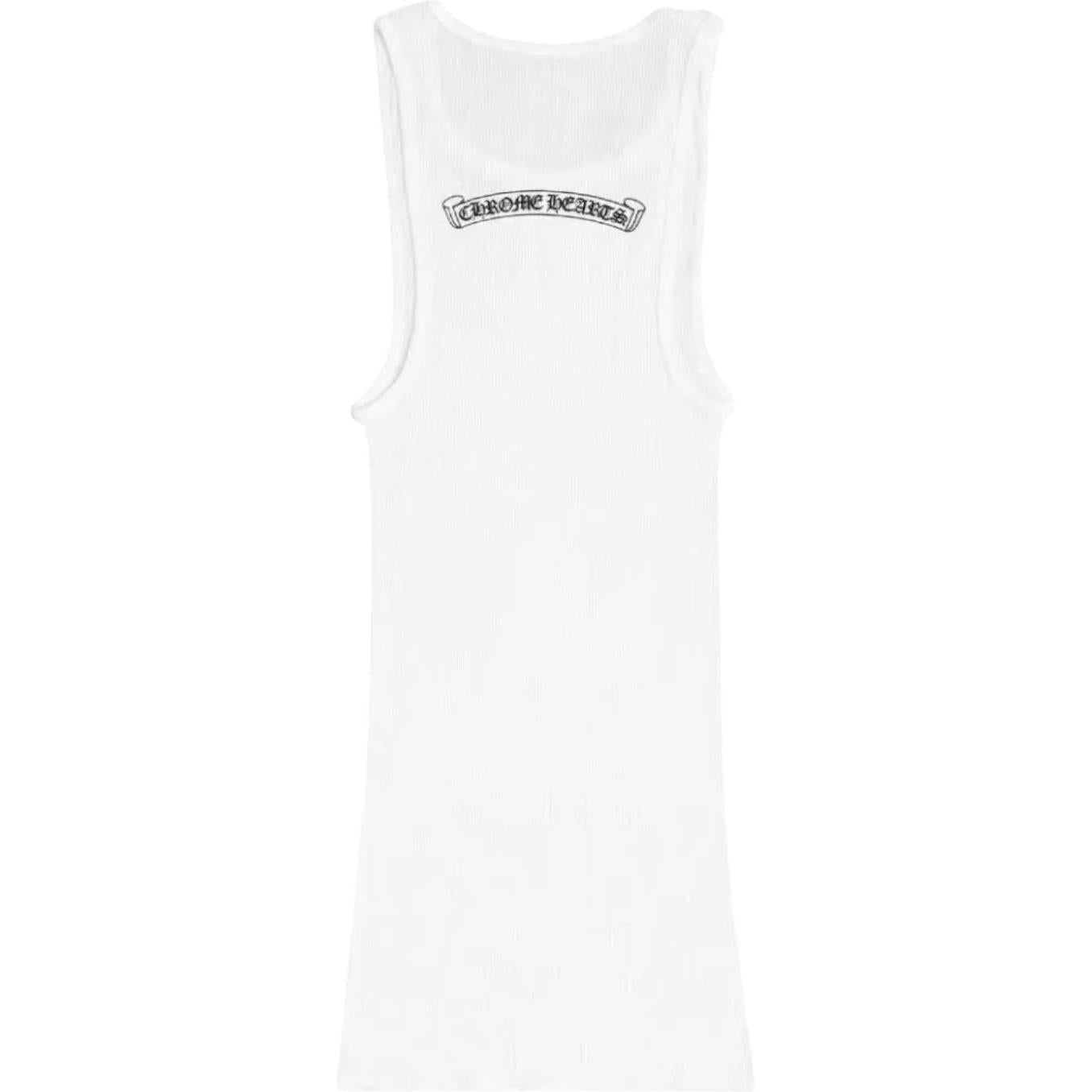 Chrome Hearts Scroll Logo Rib Tank White
