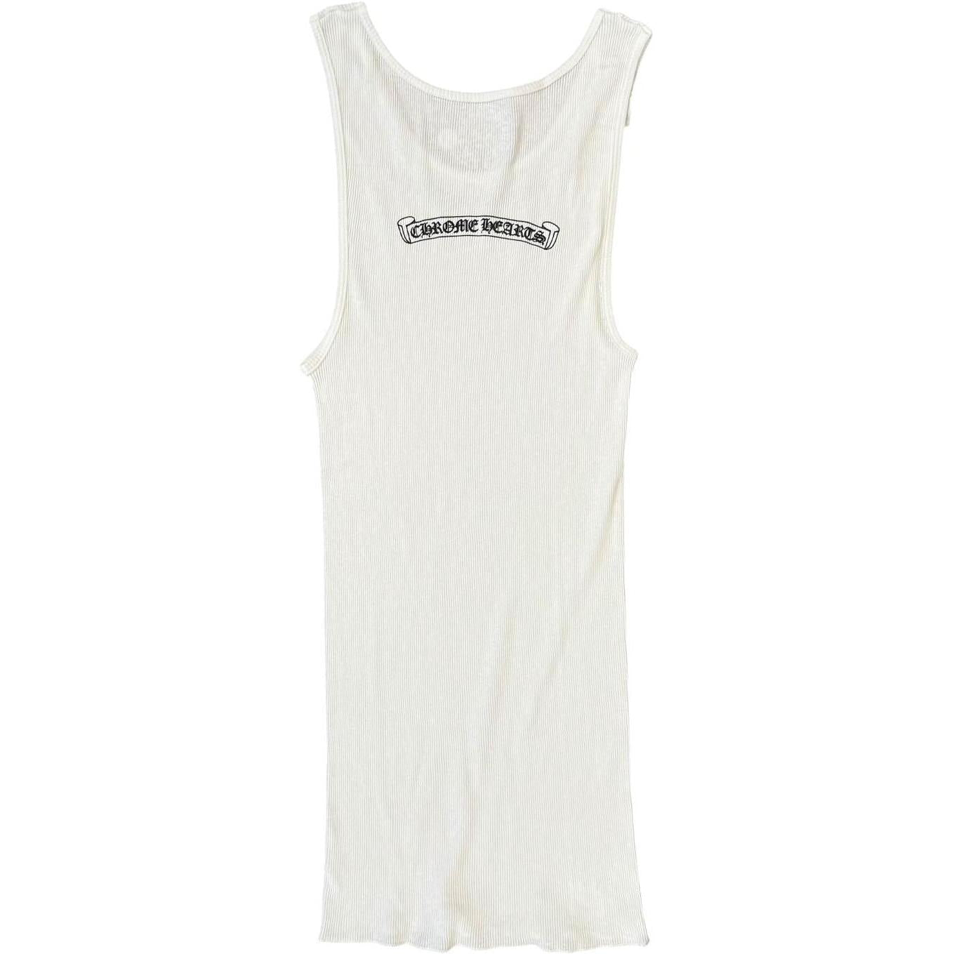 Chrome Hearts Scroll Logo Rib Tank White