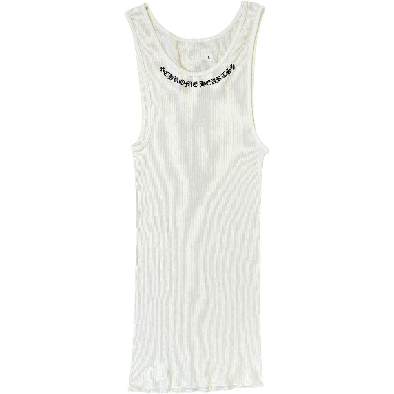 Chrome Hearts Scroll Logo Rib Tank White