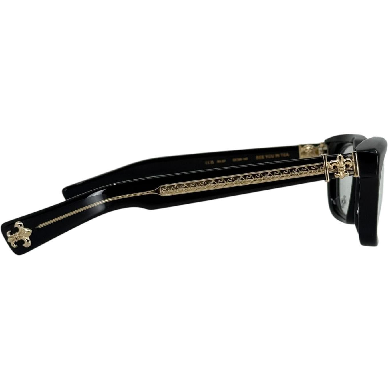 Chrome Hearts See You In Tea Black/18k Gold Plated Glasses