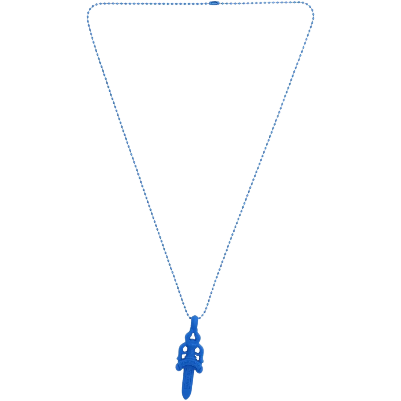 Chrome Hearts Silichrome Dagger Necklace Blue