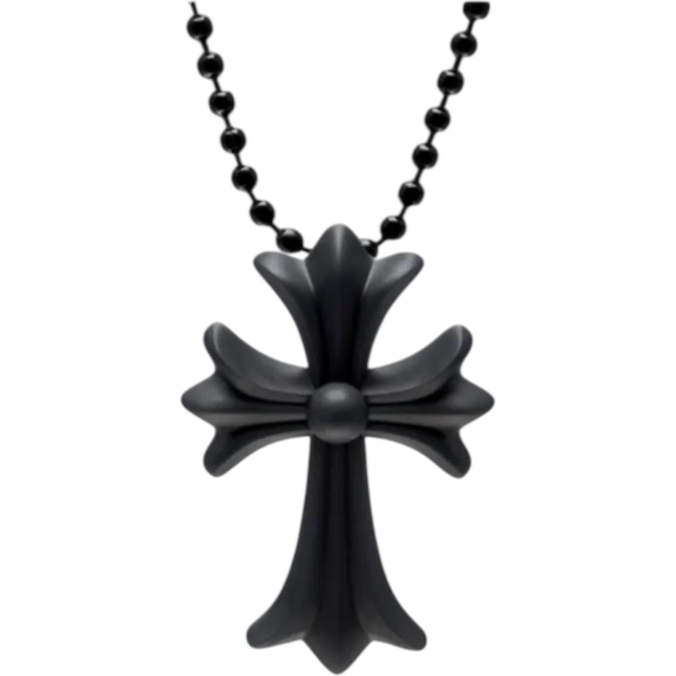 Chrome Hearts Silicone Cross Necklace Black