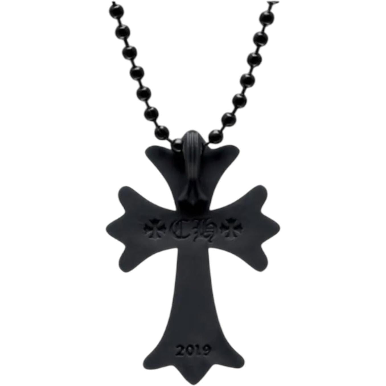 Chrome Hearts Silicone Cross Necklace Black