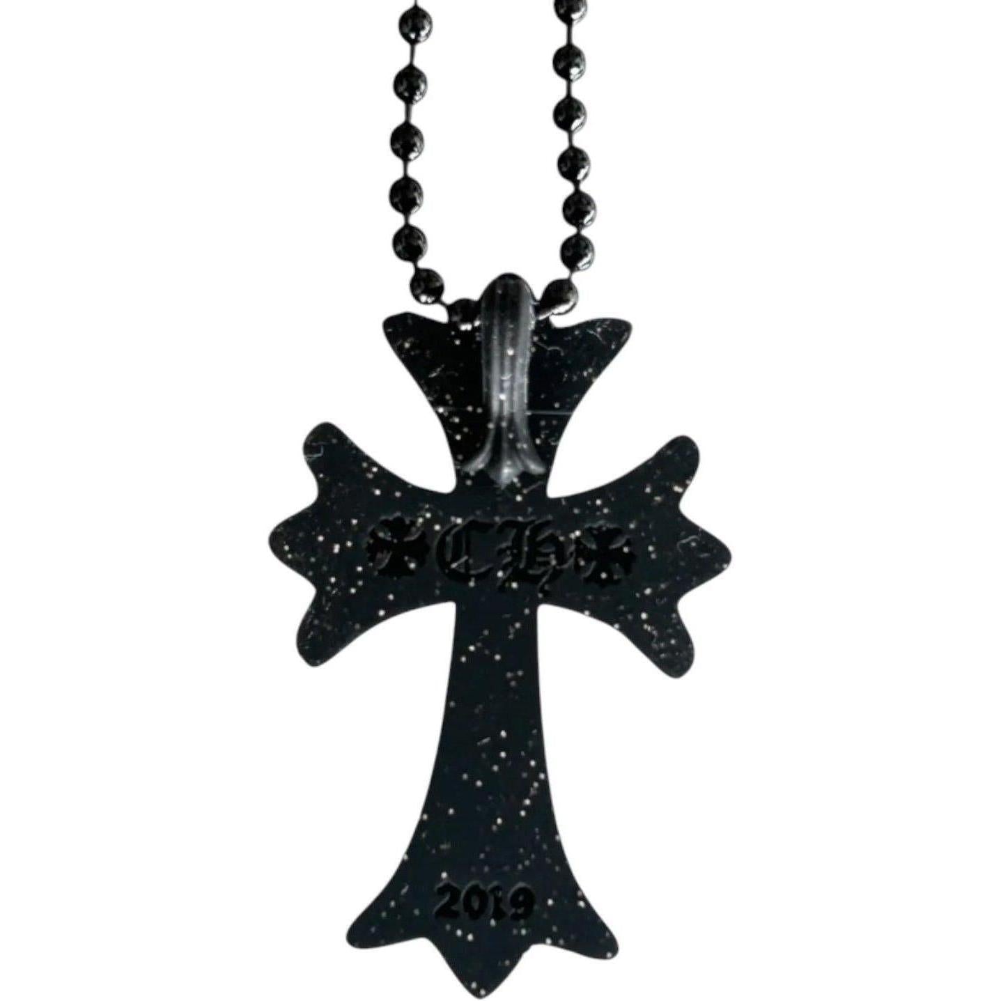 Chrome Hearts Silicone Cross Necklace Black White