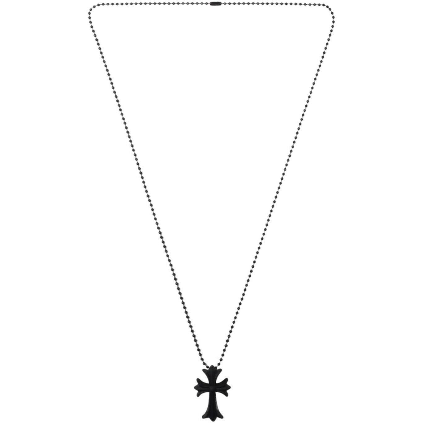 Chrome Hearts Silicone Cross Necklace Black