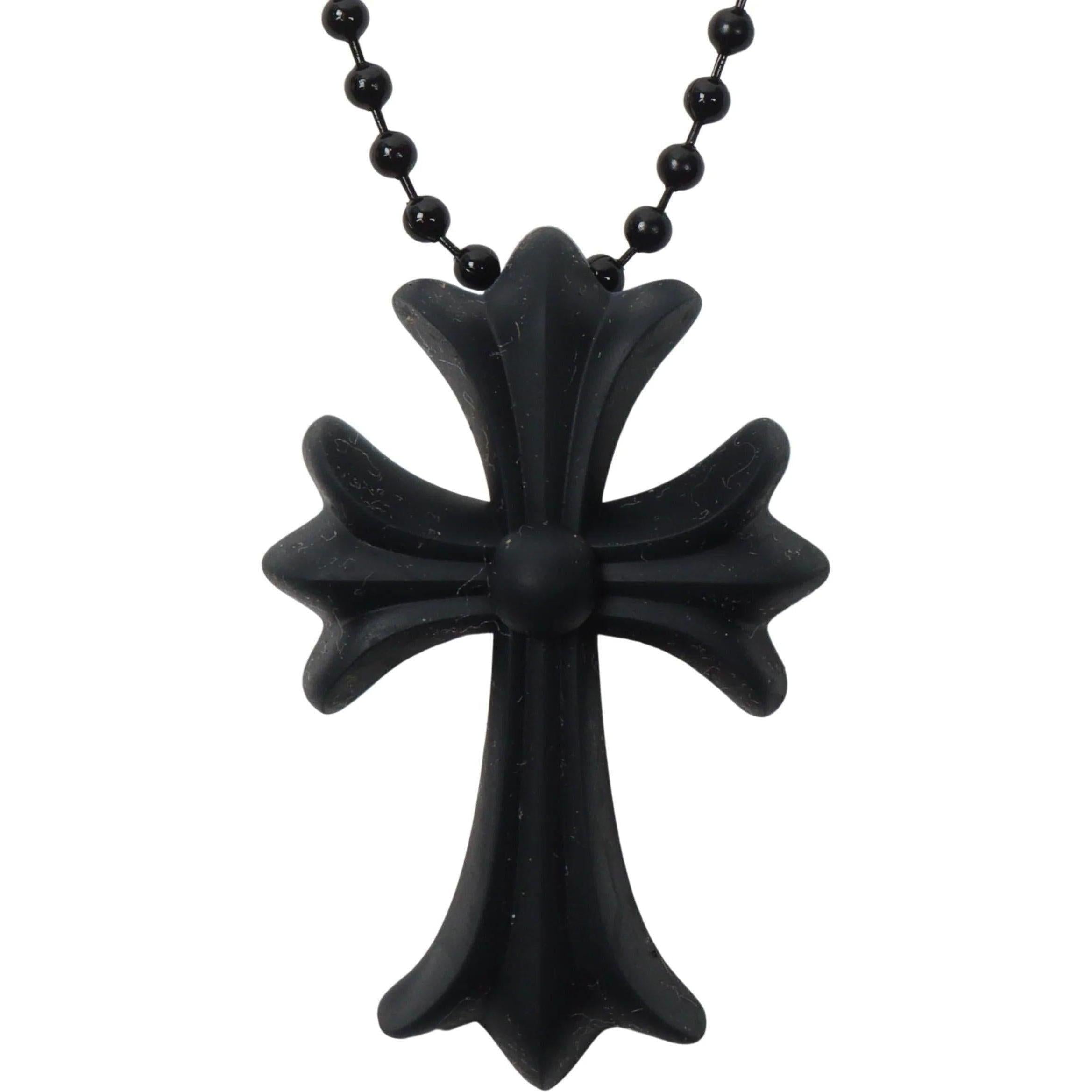 Chrome Hearts Silicone Cross Necklace Black