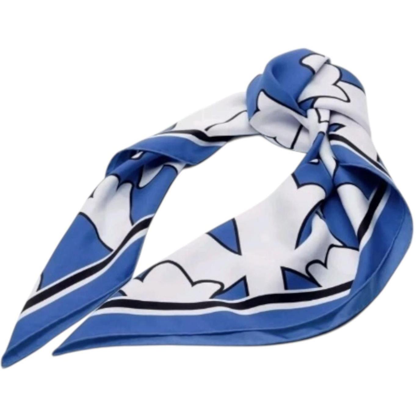 Chrome Hearts Silk Cross Scarf Blue